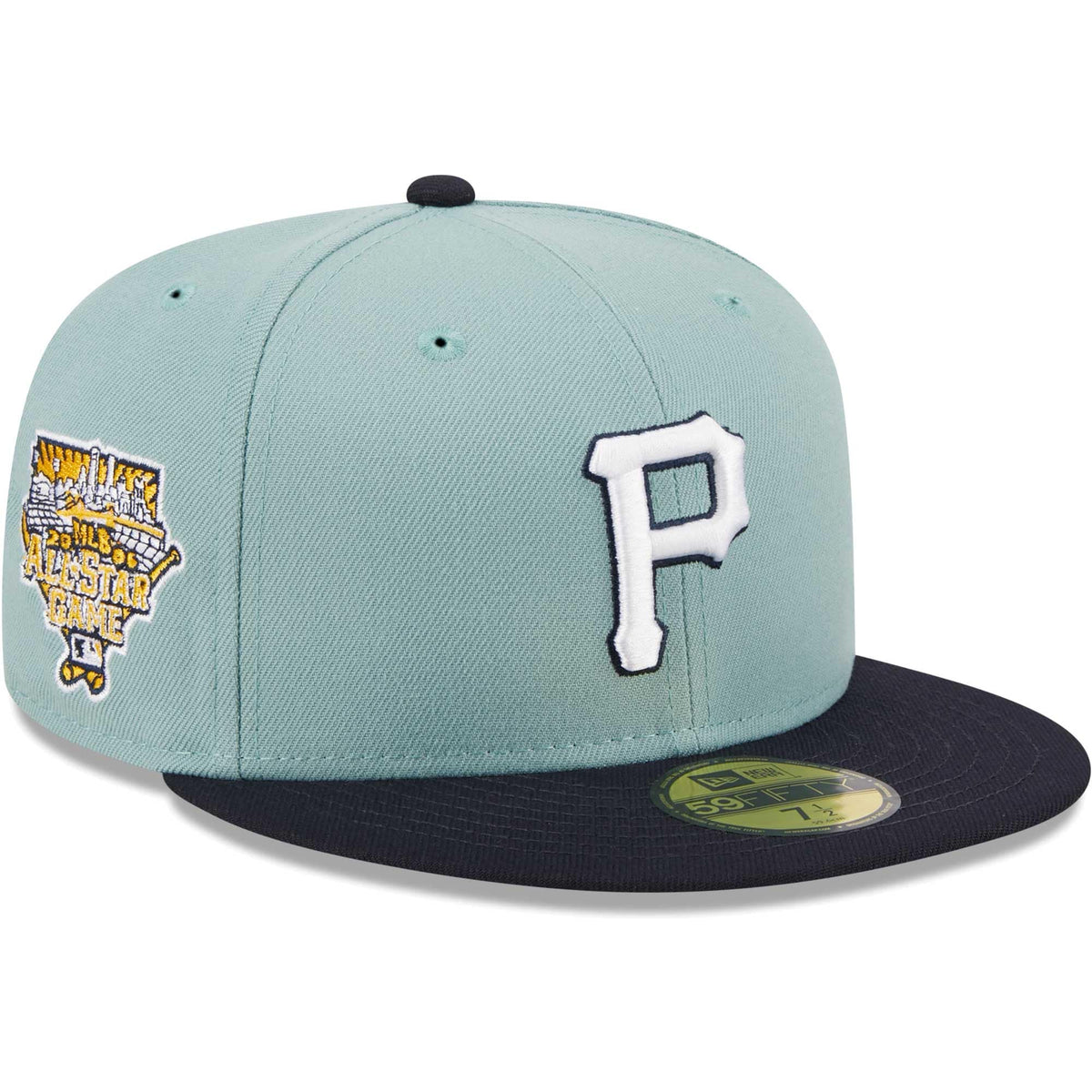 Pittsburgh Pirates New Era Beach Kiss 59FIFTY Fitted Hat - Light Blue/Navy