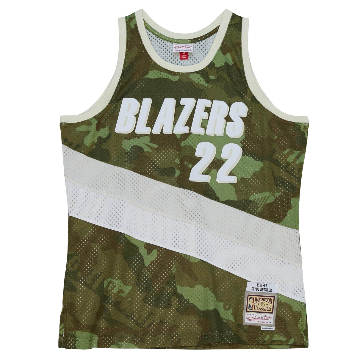 Ghost Green Camo Swingman Clyde Drexler Portland Trail Blazers 1991-92 Jersey