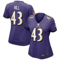 Justice Hill Baltimore Ravens Nike Women s Game Jersey   Purple