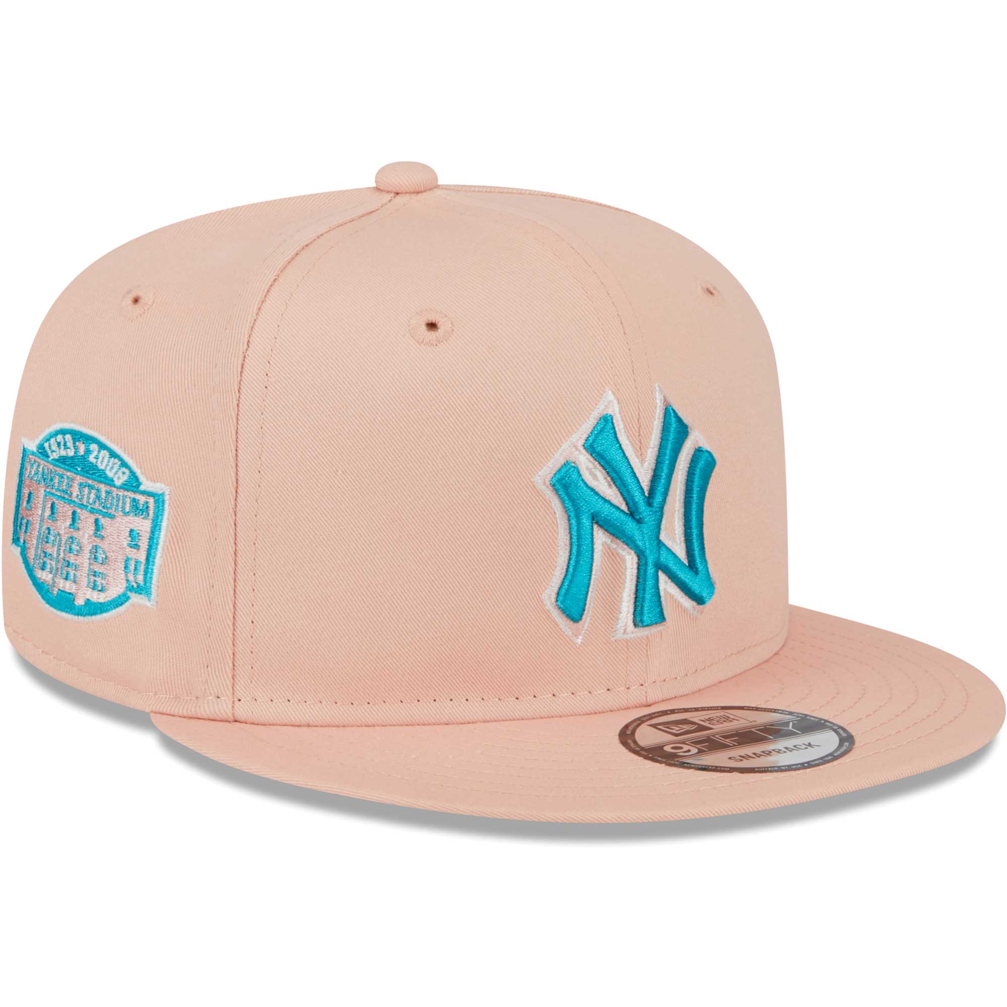 New York Yankees New Era Sky Aqua Undervisor 9FIFTY Snapback Hat - Pink
