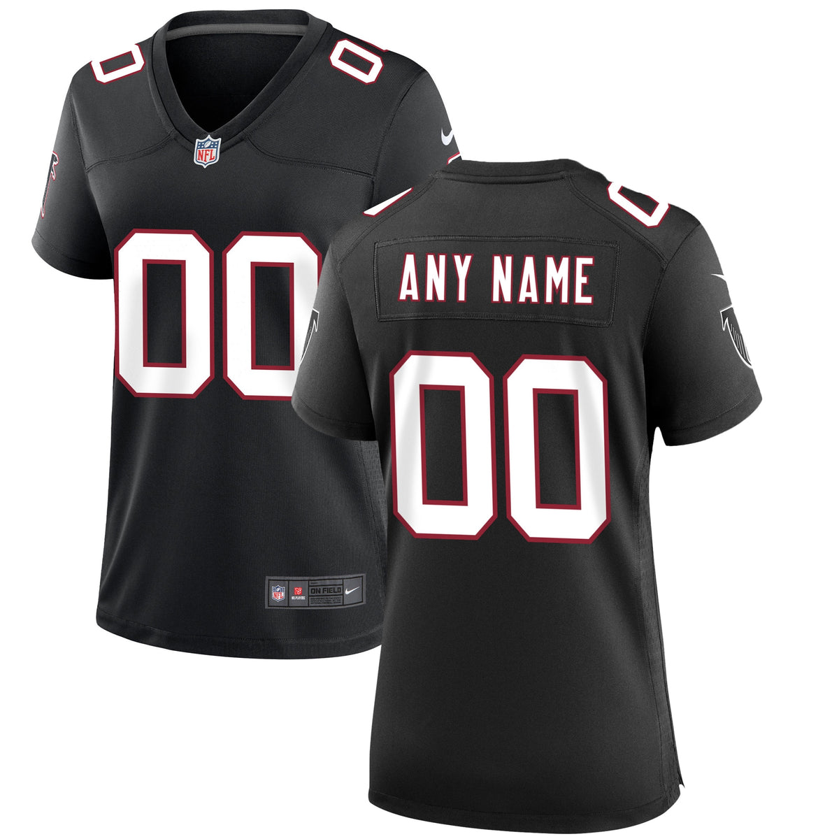 Atlanta Falcons Nike Women s Throwback Custom Game Jersey   Black