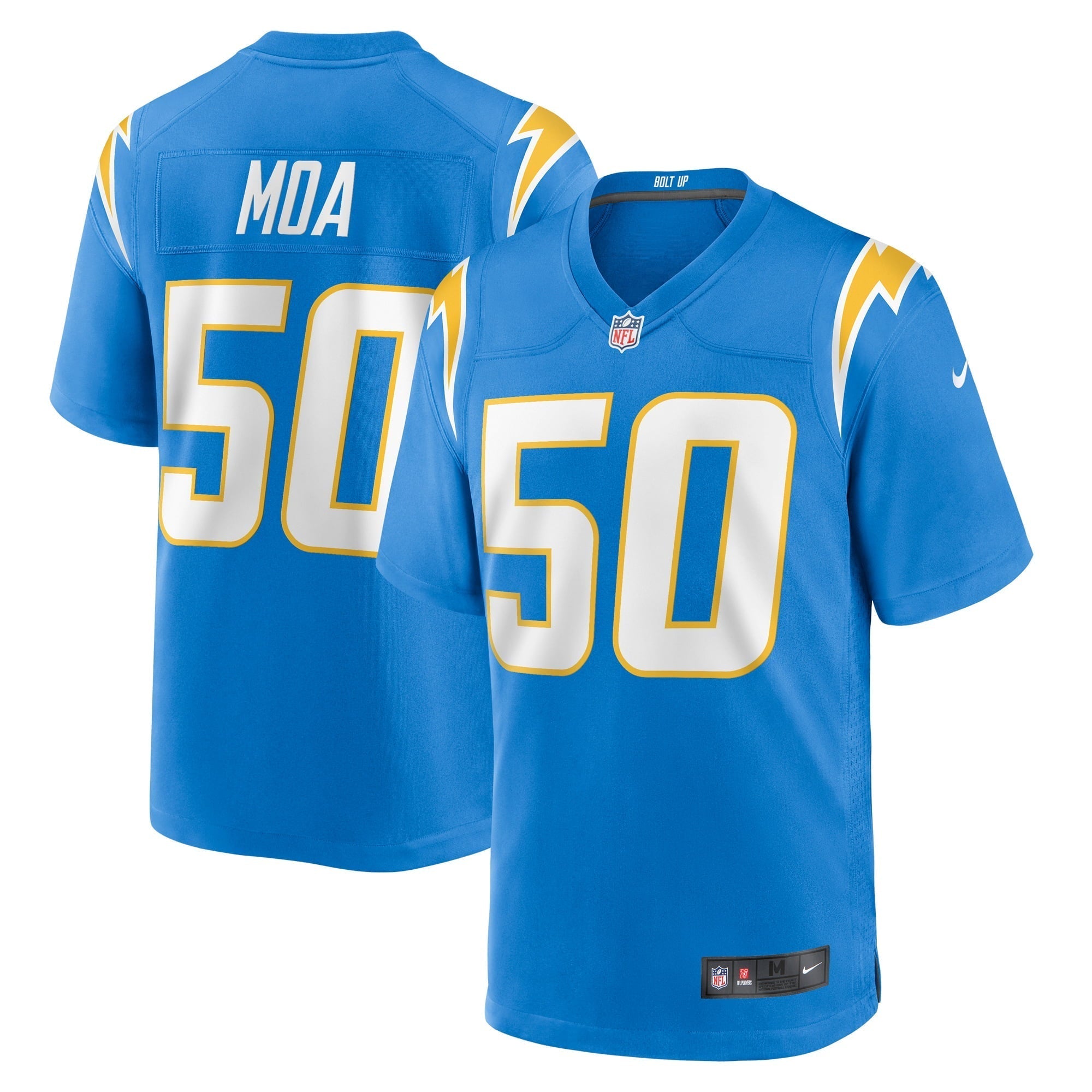 Men s Nike David Moa Powder Blue Los Angeles Chargers Home Game Player Jersey