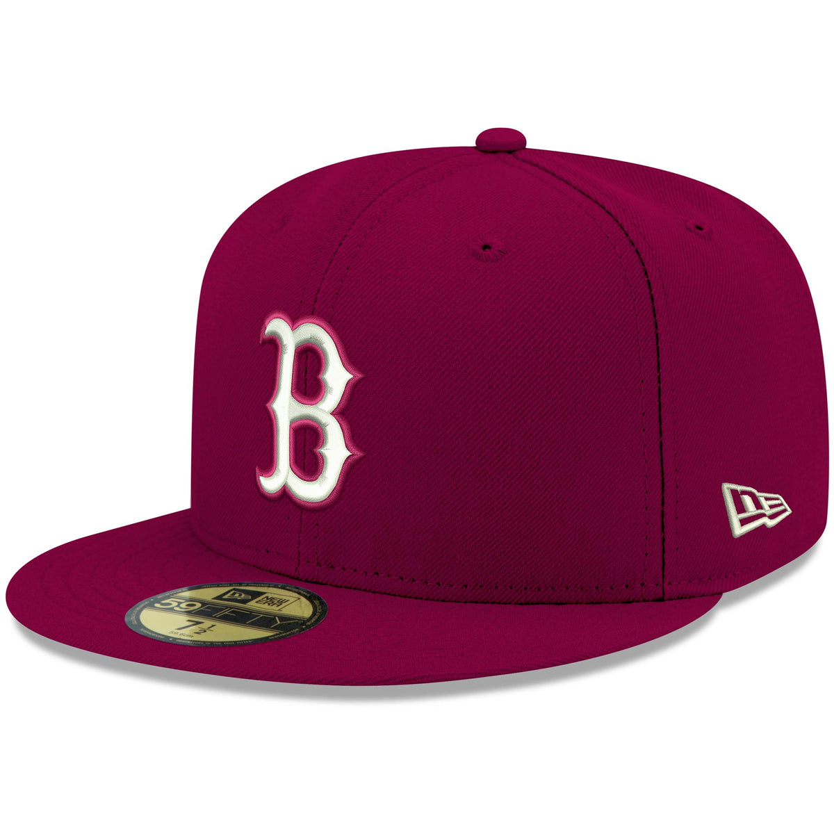 Boston Red Sox New Era White Logo 59FIFTY Fitted Hat - Cardinal