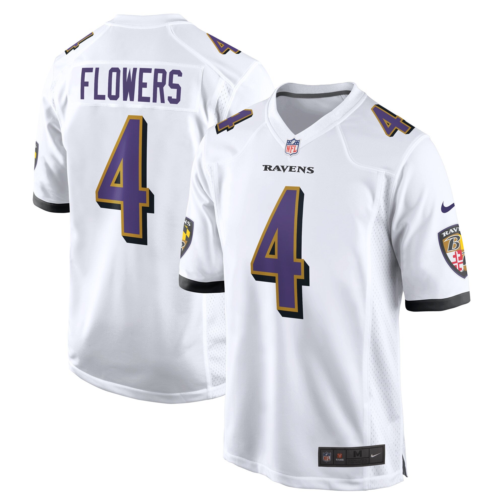 Zay Flowers Baltimore Ravens Nike  Game Jersey    White