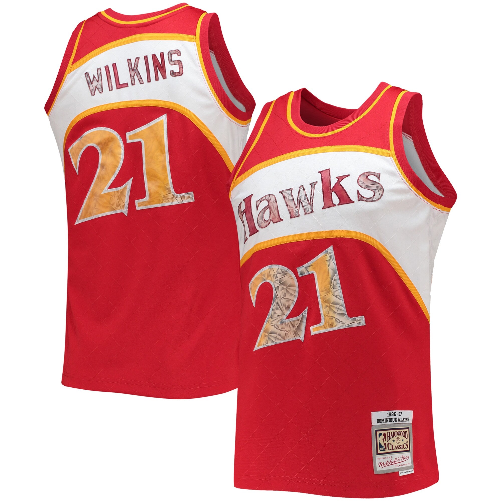 Dominique Wilkins Atlanta Hawks, NBA Jerseys Mitchell & Ness 1996-97 Hardwood Classics NBA 75th Anniversary Diamond Swingman Jersey - Red
