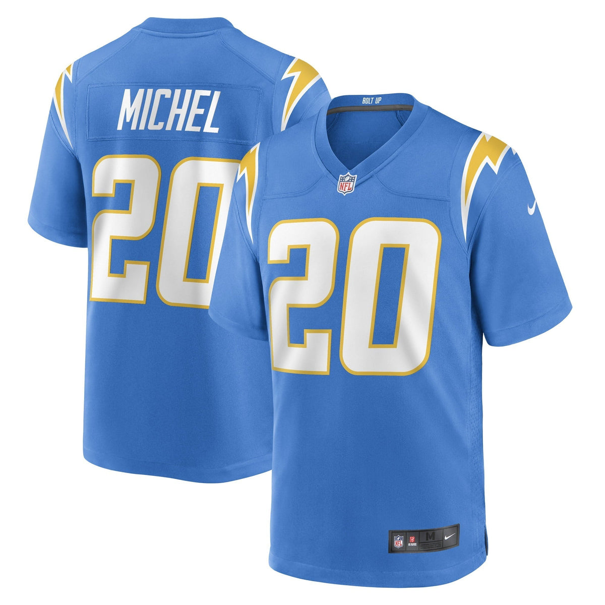 Men s Nike Sony Michel Powder Blue Los Angeles Chargers Game Player Jersey