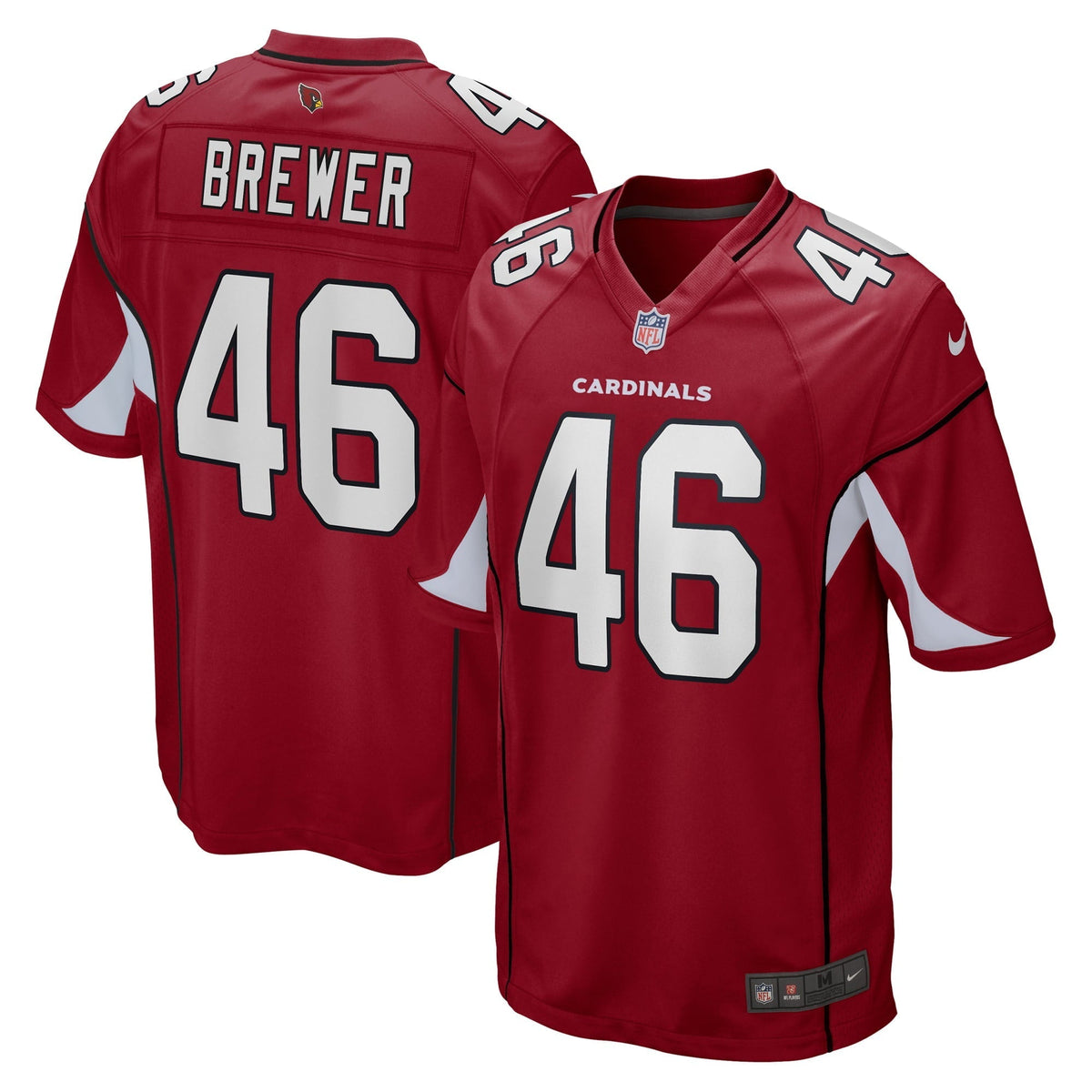 Men s Nike Aaron Brewer Cardinal Arizona Cardinals Game Jersey