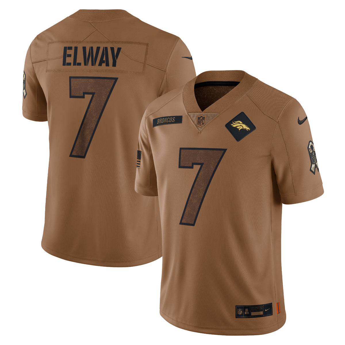 John Elway Denver Broncos Nike 2023 Salute To Service Retired Player Limited Jersey   Brown
