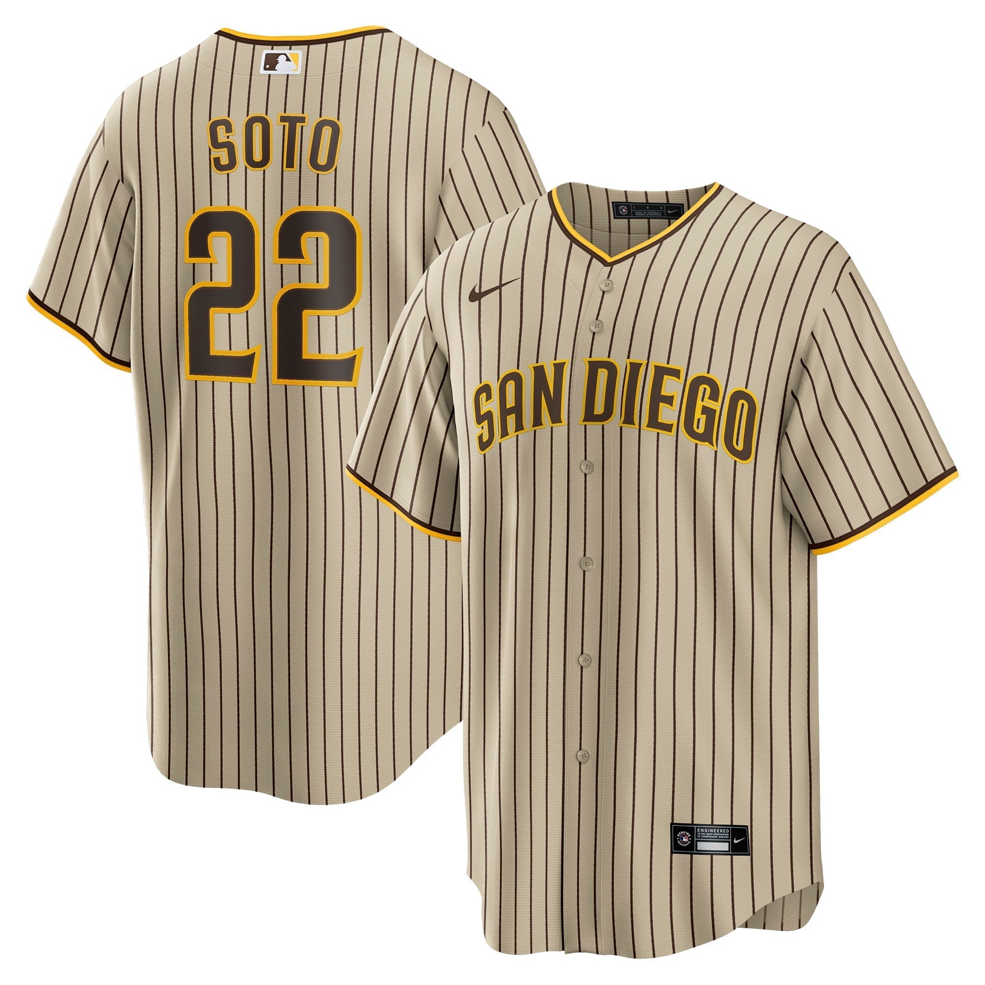 Men's Nike Juan Soto Tan/Brown San Diego Padres Alternate Replica Player Jersey