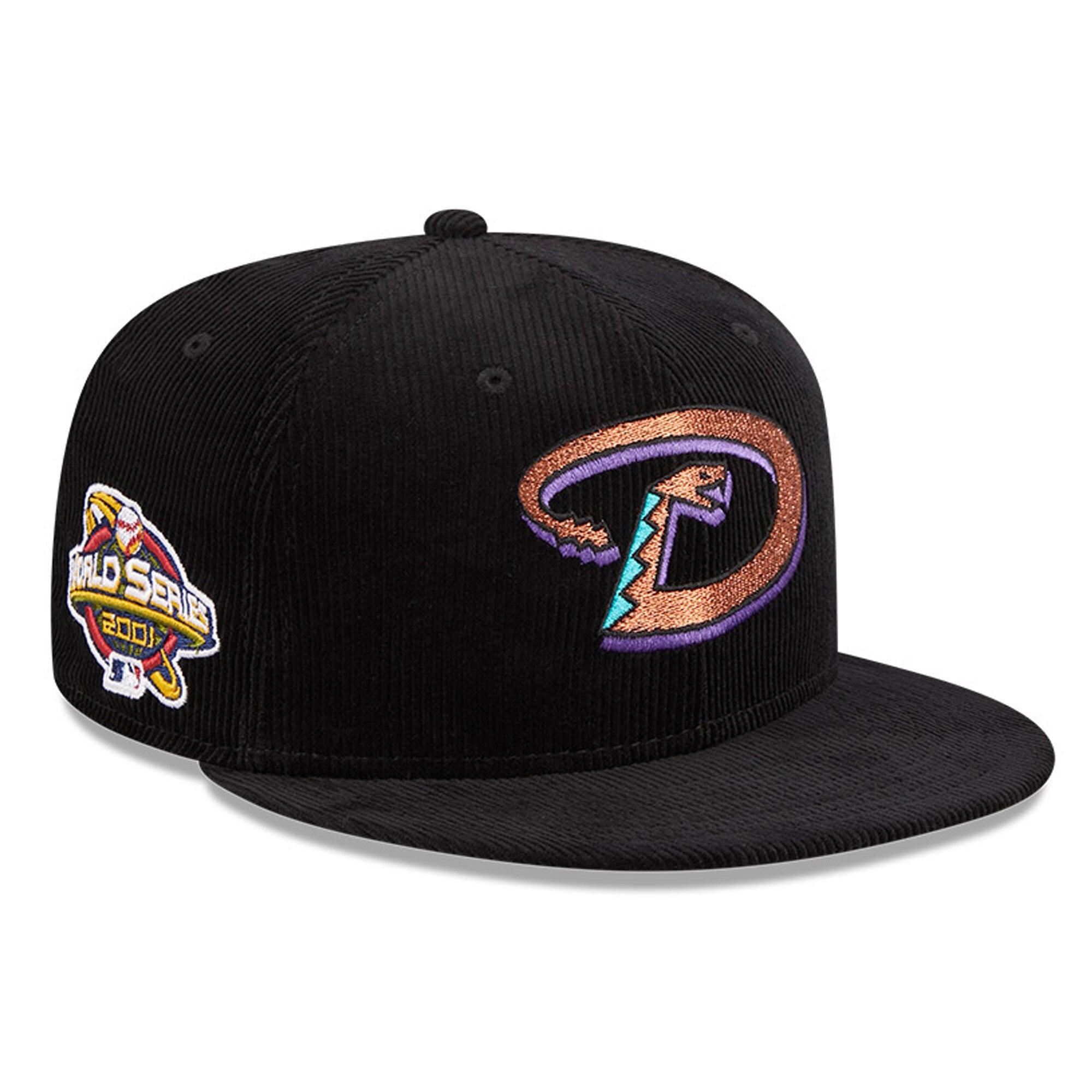 Arizona Diamondbacks New Era Throwback Corduroy 59FIFTY Fitted Hat - Black