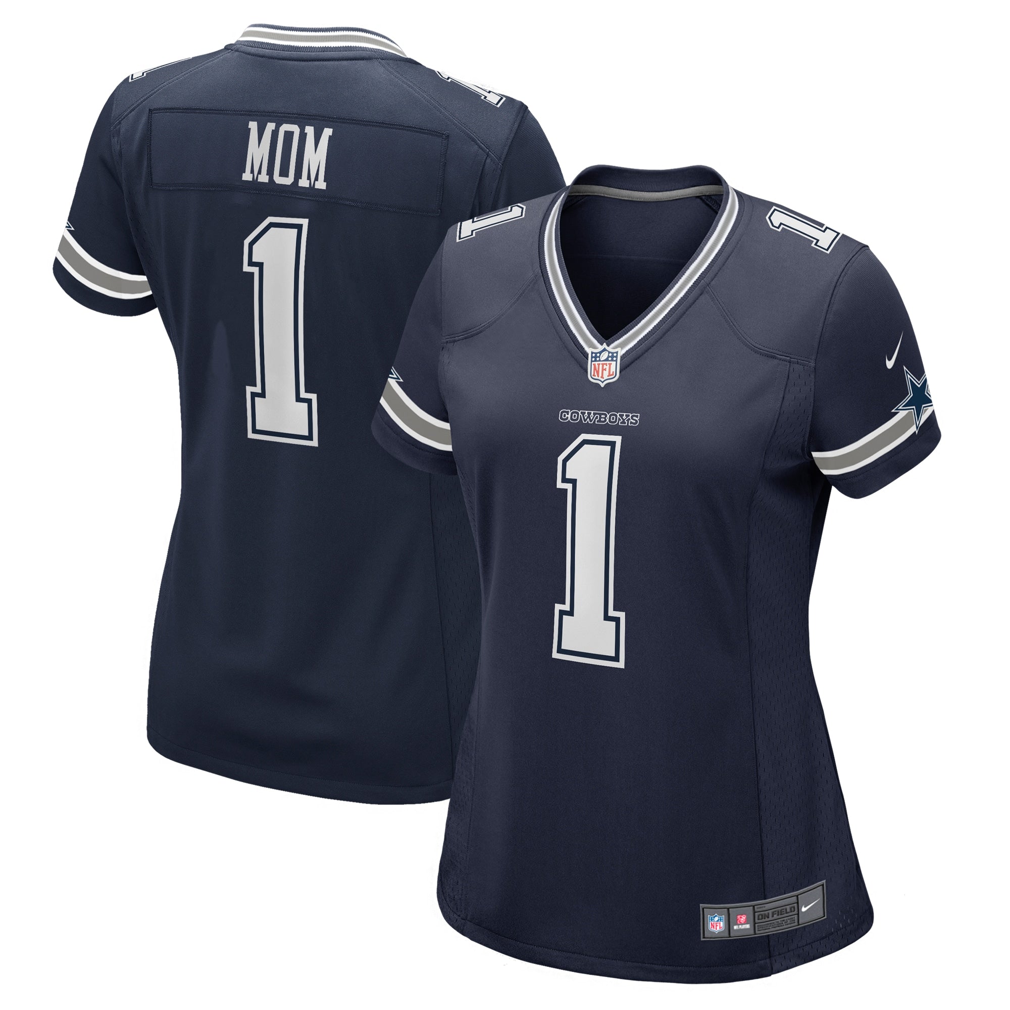 Number 1 Mom Dallas Cowboys Nike Women s Game Jersey   Navy