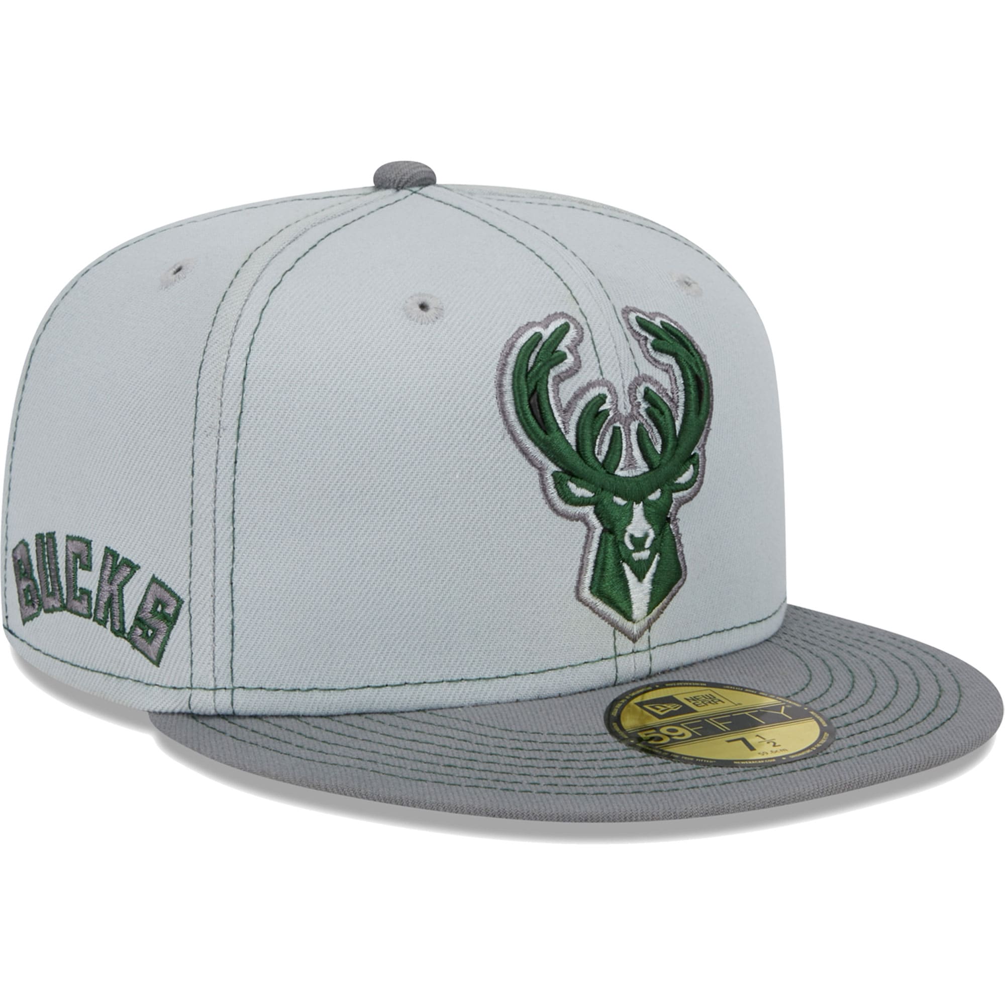 Milwaukee Bucks New Era Color Pop 59FIFTY Fitted Hat - Gray
