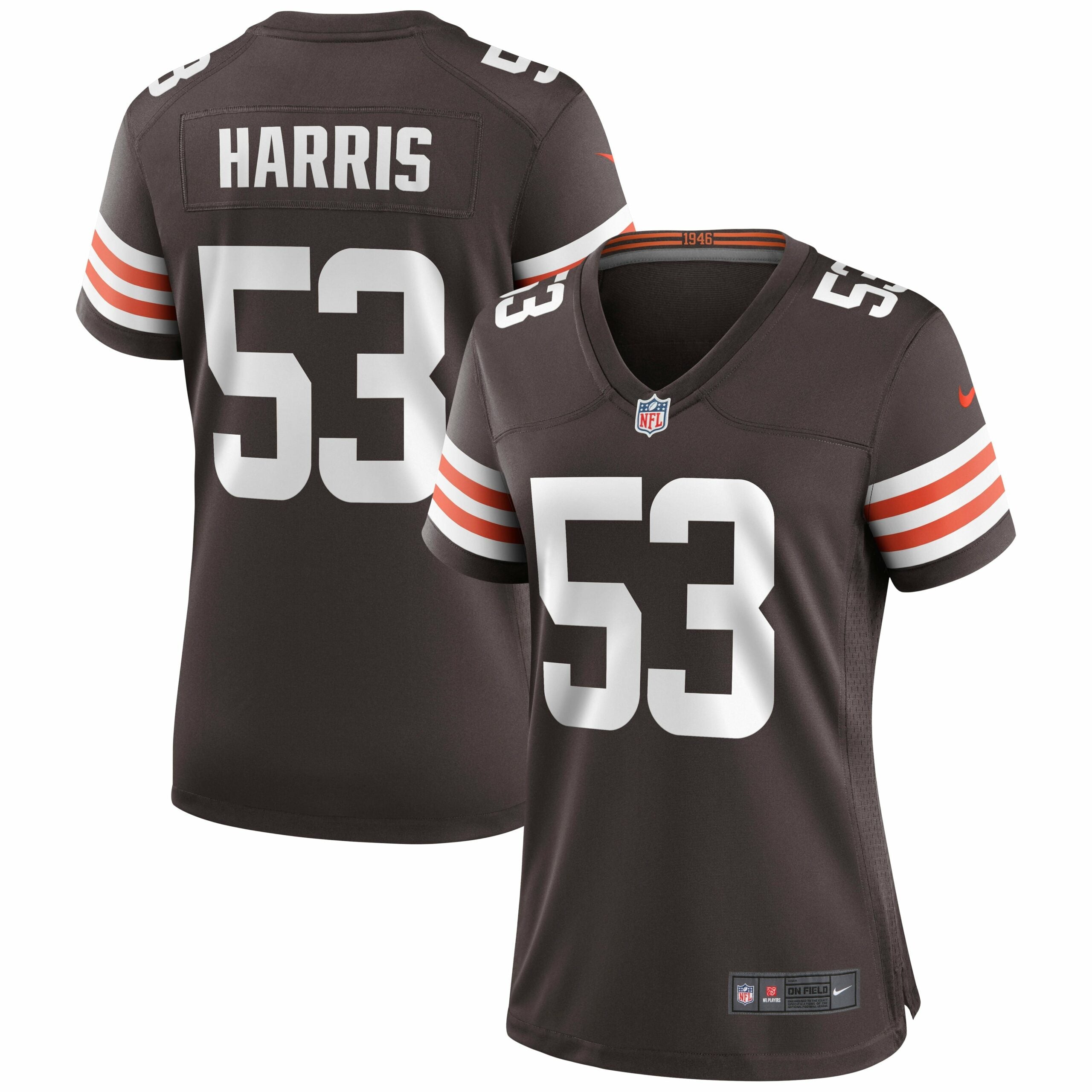 Women s Nike Nick Harris Brown Cleveland Browns Game Jersey