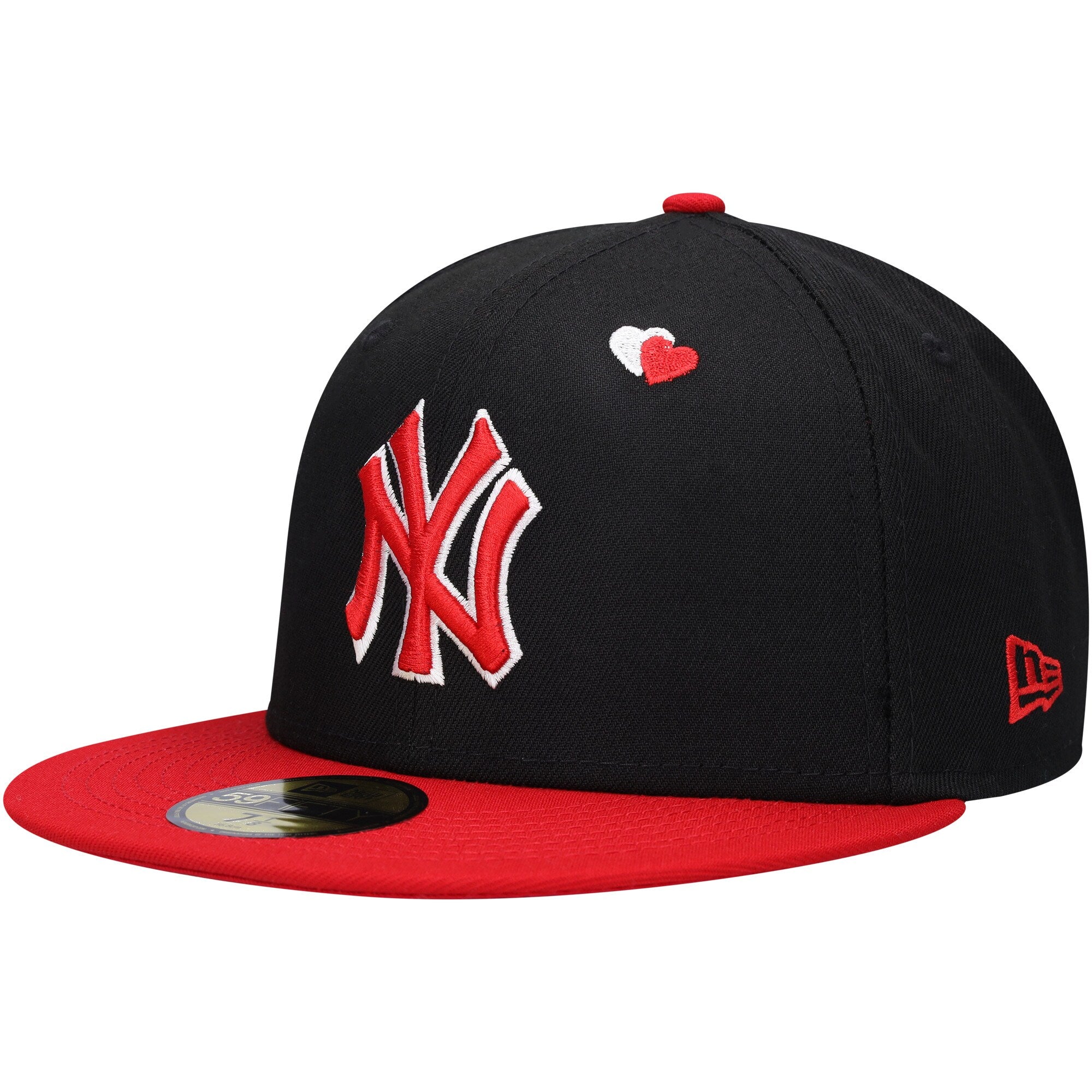 New York Yankees New Era Heart Eyes 59FIFTY Fitted Hat - Black/Red