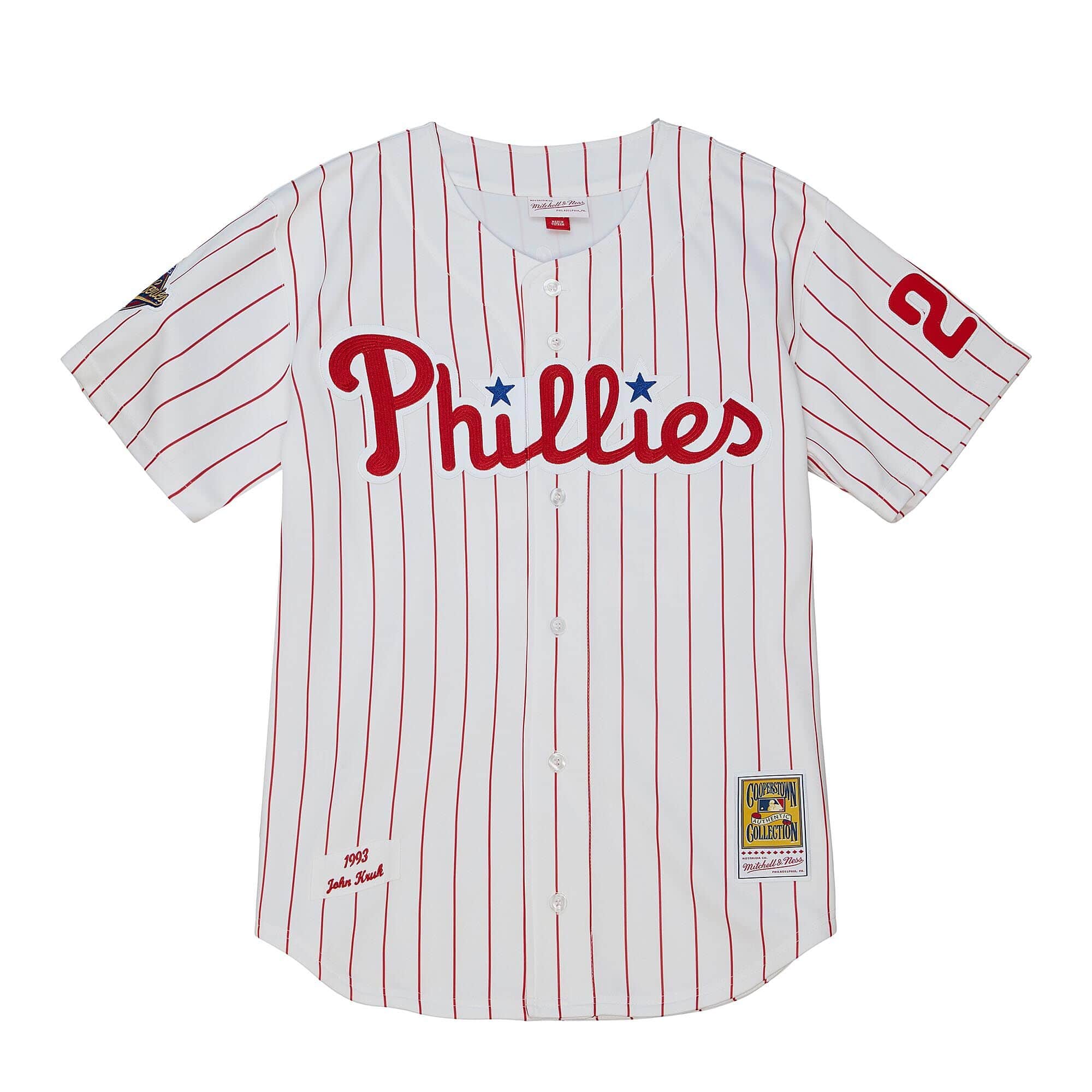 Authentic John Kruk Philadelphia Phillies Home World Series 1993 Jersey