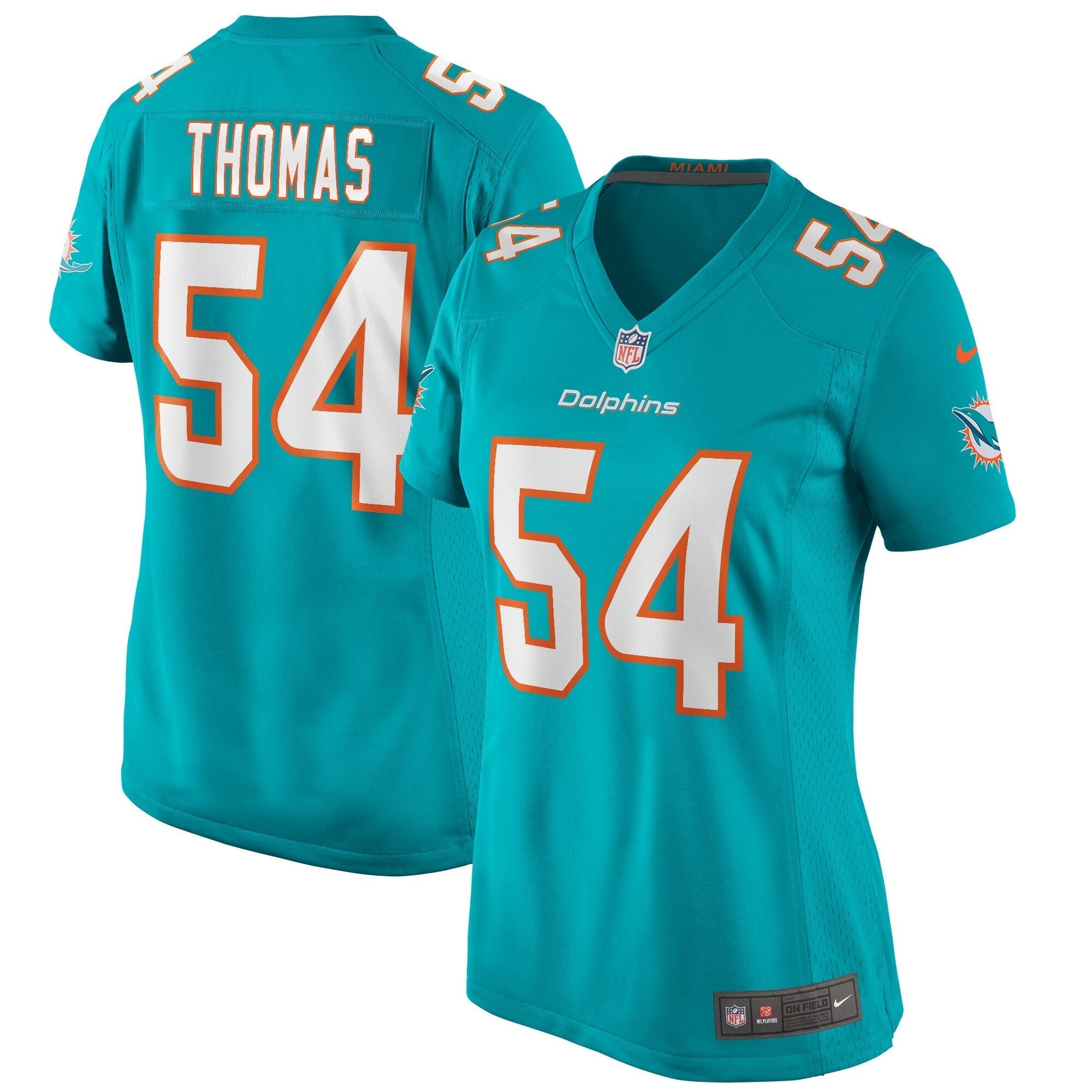Women s Nike Zach Thomas Aqua Miami Dolphins Game Retired Player Jersey