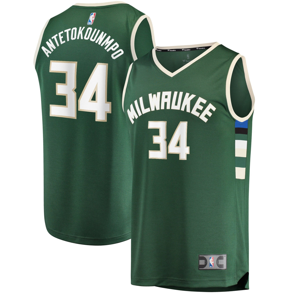 Men's Fanatics Branded Giannis Antetokounmpo Hunter Green Milwaukee Bucks Fast Break Replica Player Jersey - Icon