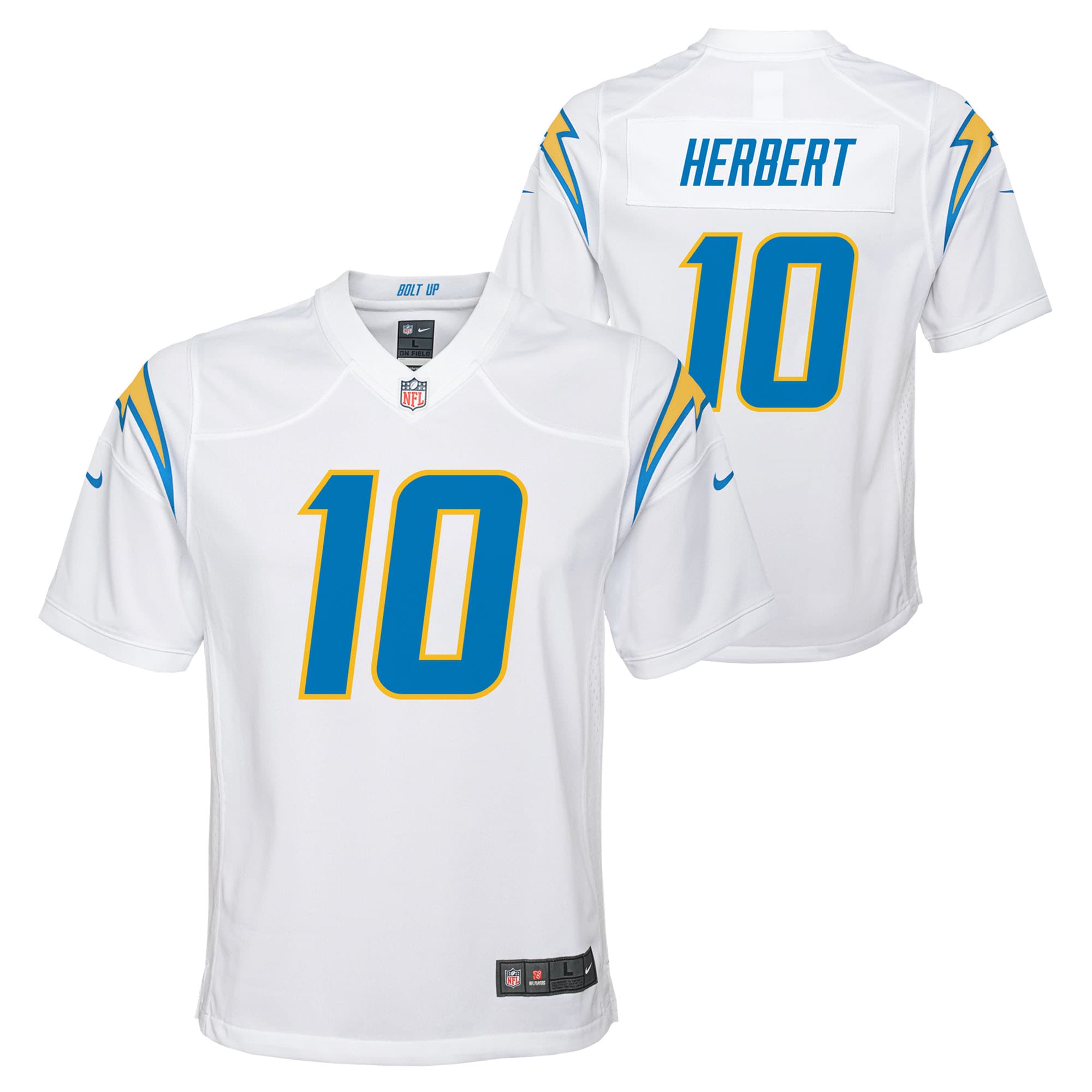 Justin Herbert Los Angeles Chargers Nike Youth Game Jersey   White