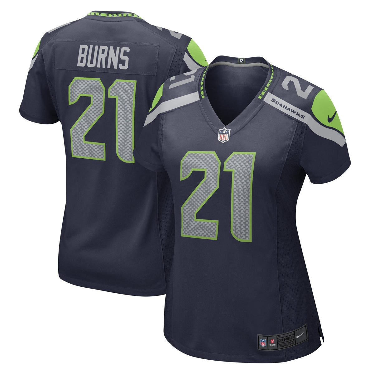 Women s Nike Artie Burns College Navy Seattle Seahawks Game Player Jersey