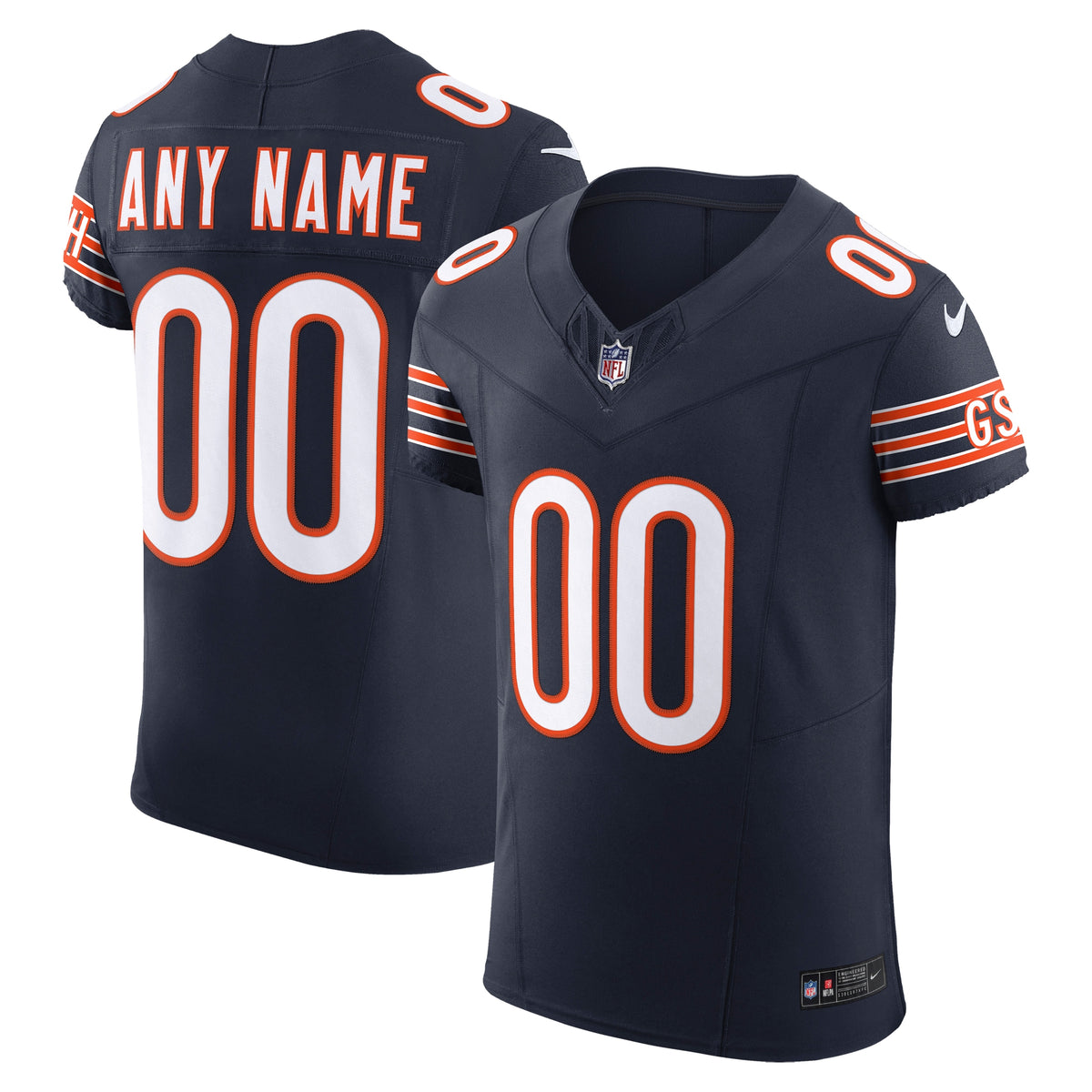 Chicago Bears Nike Vapor F.U.S.E. Elite Custom Jersey   Navy