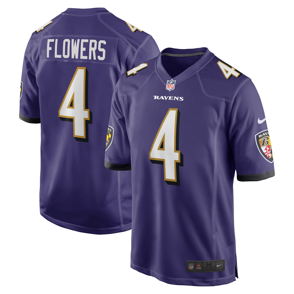 Zay Flowers Baltimore Ravens Nike 2023 NFL Draft First Round Pick Game Jersey   Purple