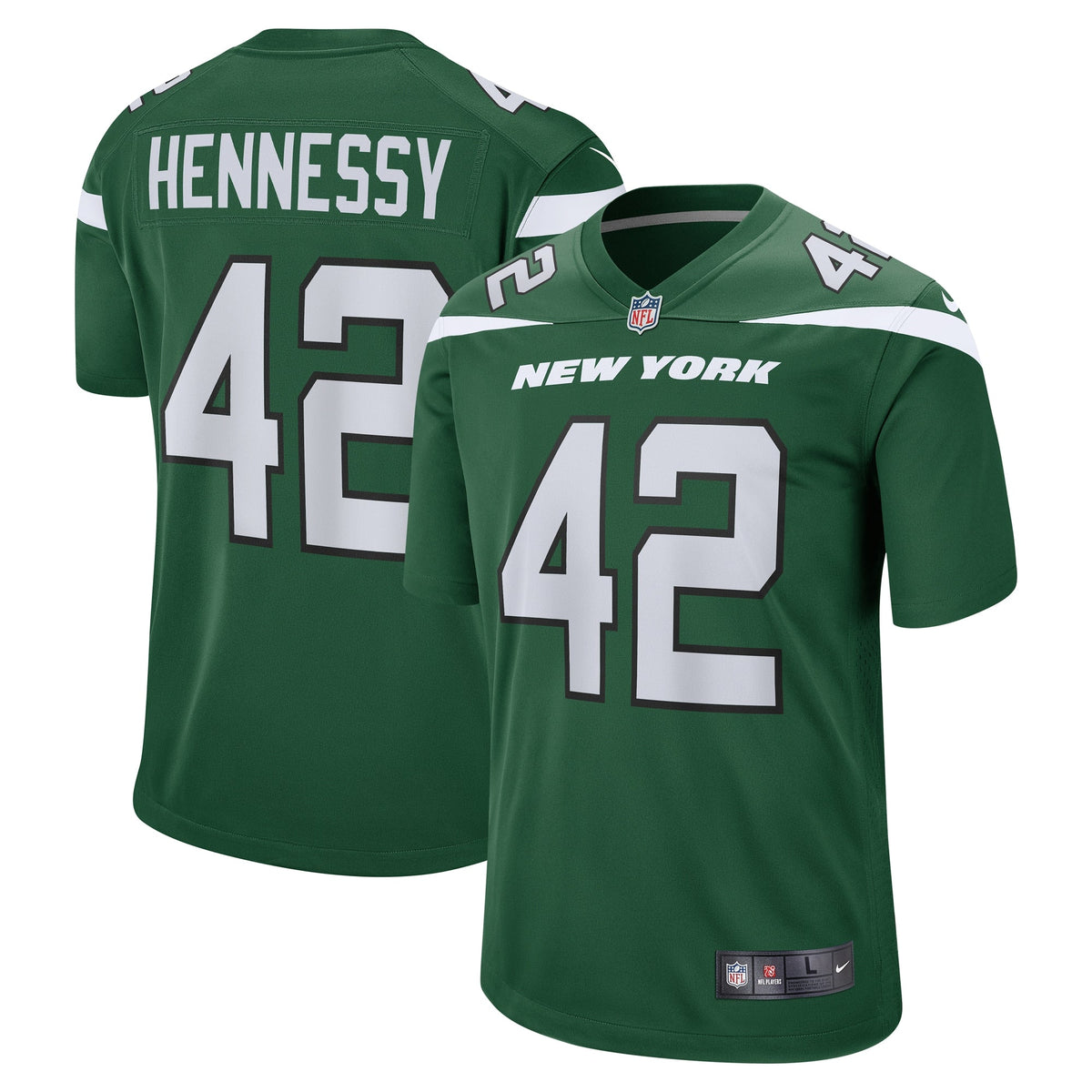 Men s Nike Thomas Hennessy Gotham Green New York Jets Game Jersey