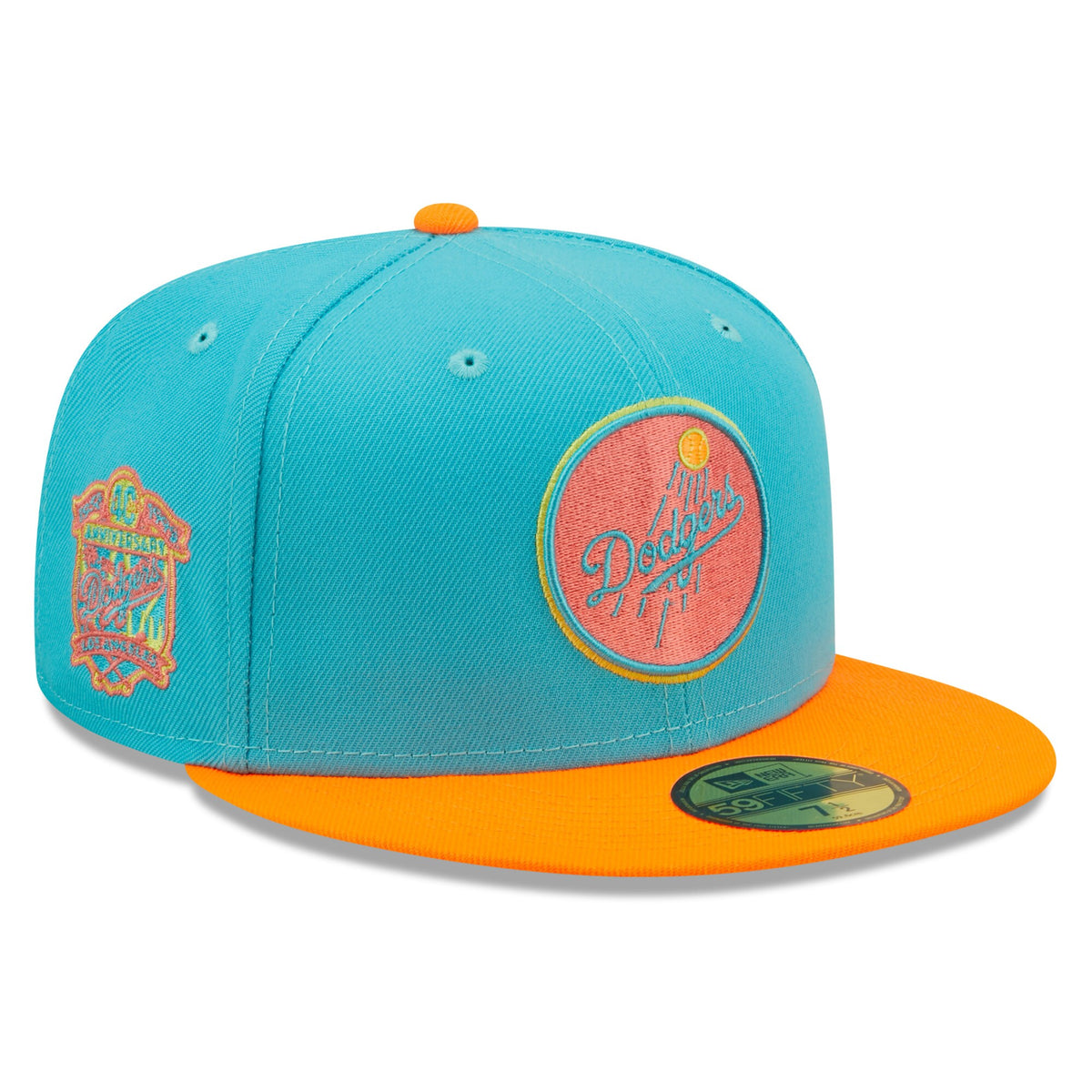 Los Angeles Dodgers New Era Vice Highlighter 59FIFTY Fitted Hat - Blue/Orange
