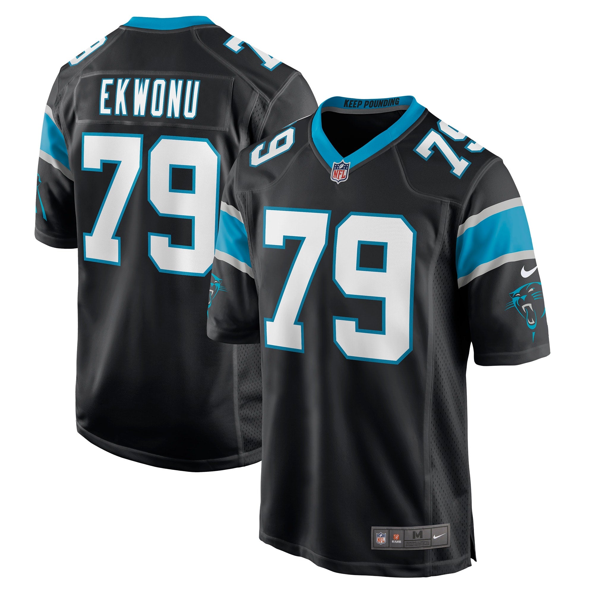 Ikem Ekwonu Carolina Panthers Nike Player Game Jersey   Black