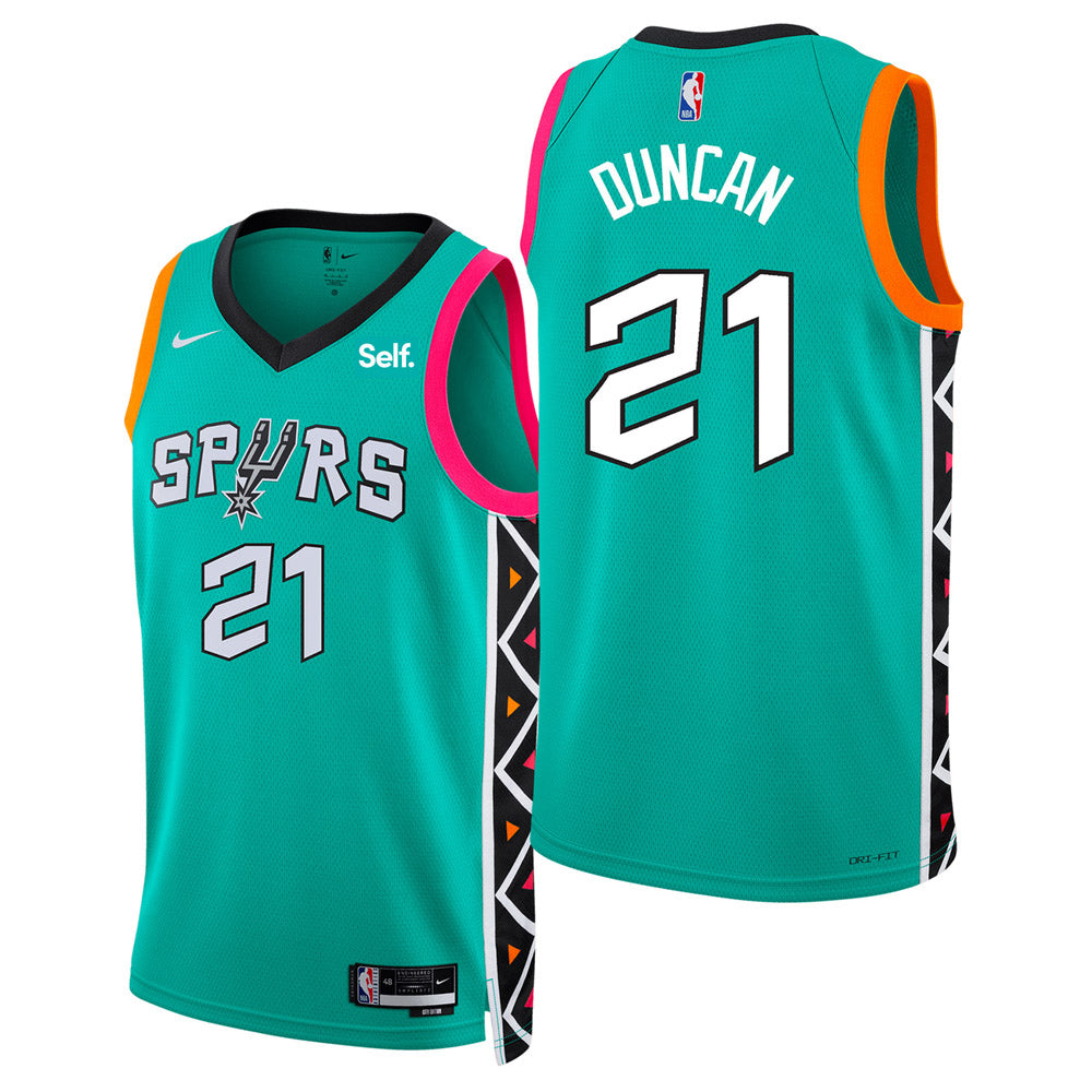 Men's San Antonio Spurs Tim Duncan City Edition Jersey - Green