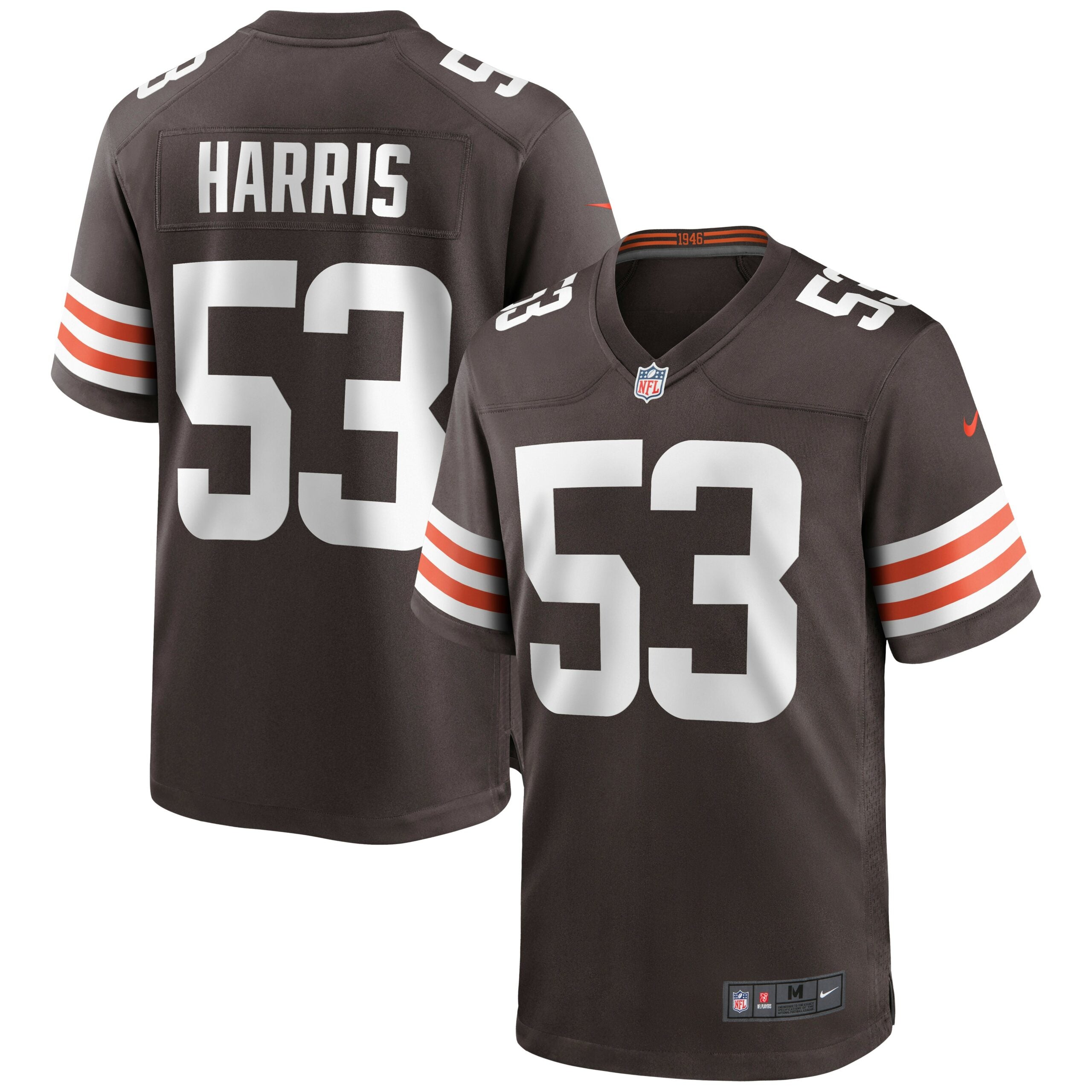 Nick Harris Cleveland Browns Nike Game Jersey   Brown
