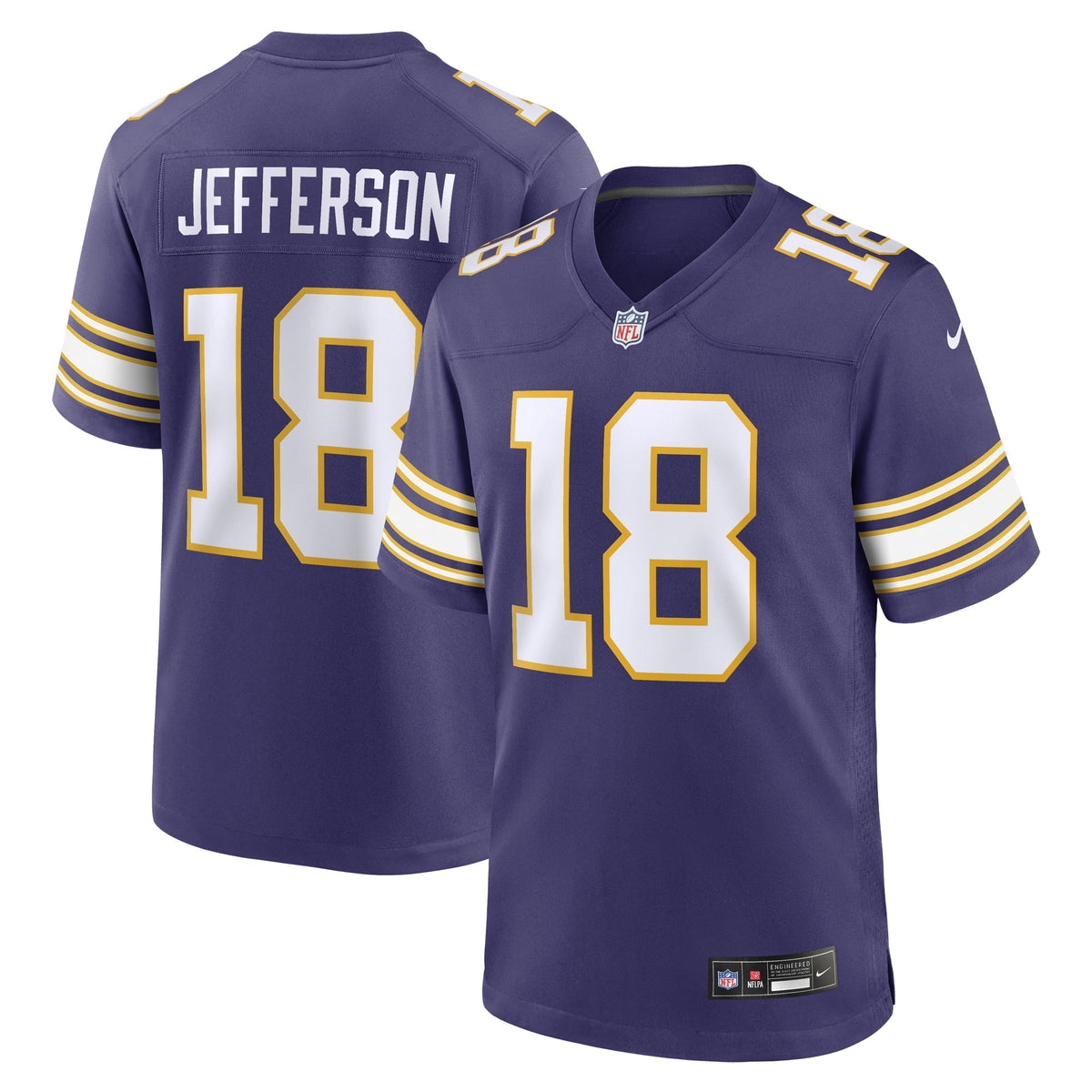 Men s Nike Justin Jefferson Purple Minnesota Vikings Classic Player Game Jersey