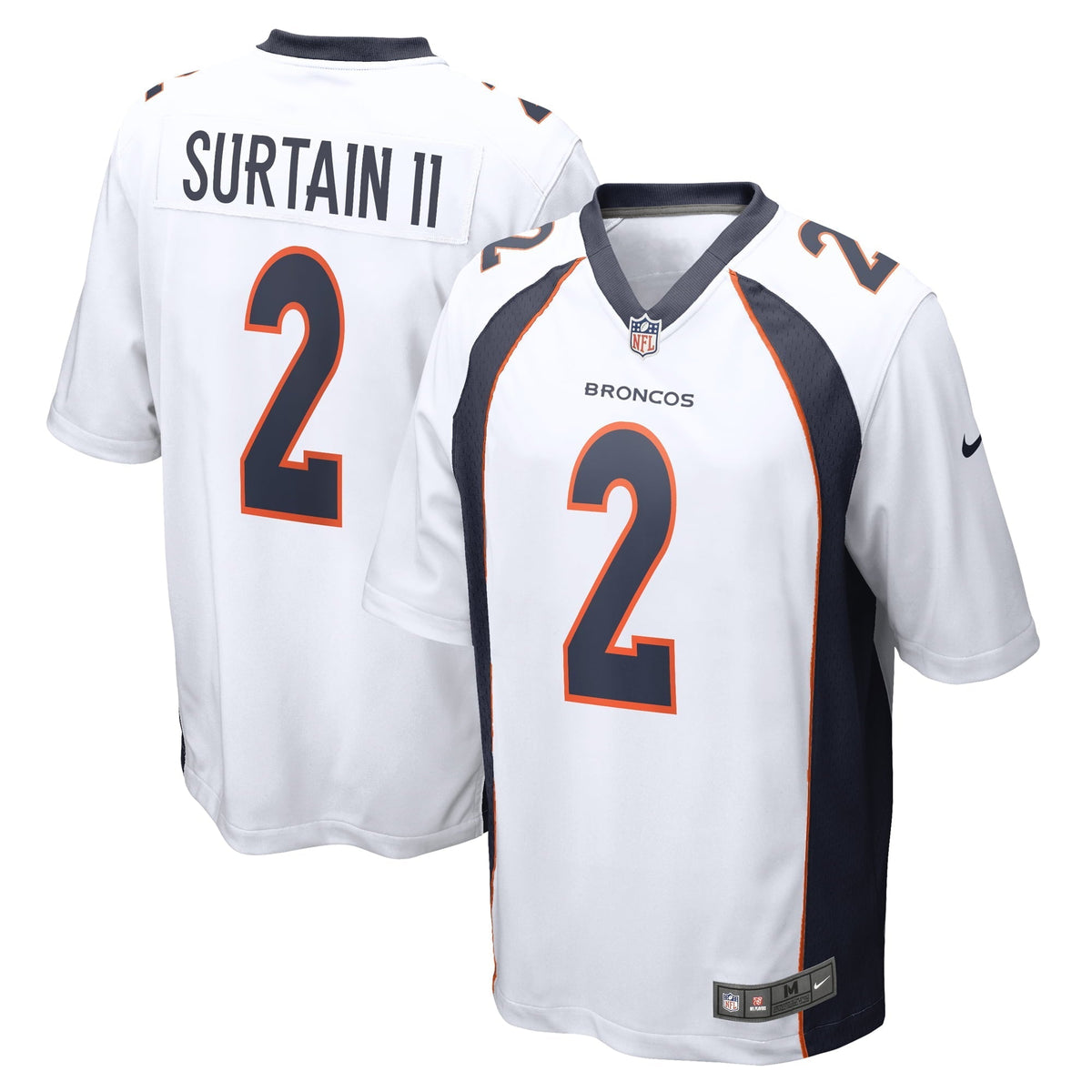 Men s Nike Patrick Surtain II White Denver Broncos  Game Jersey