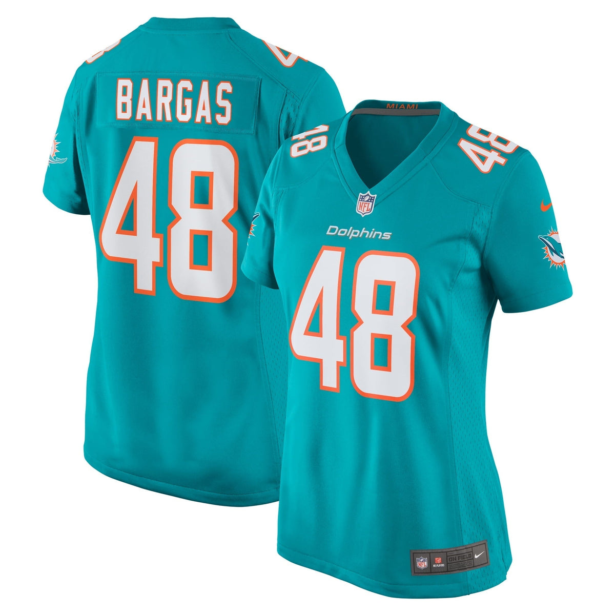 Women s Nike Jake Bargas Aqua Miami Dolphins Home Game Player Jersey
