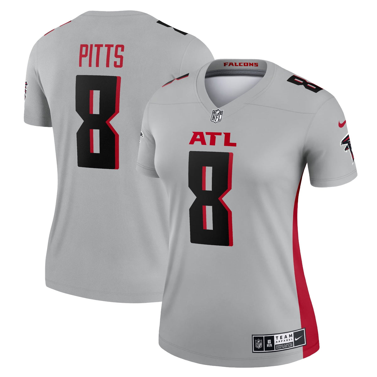 Women s Nike Kyle Pitts Gray Atlanta Falcons Inverted Legend Jersey