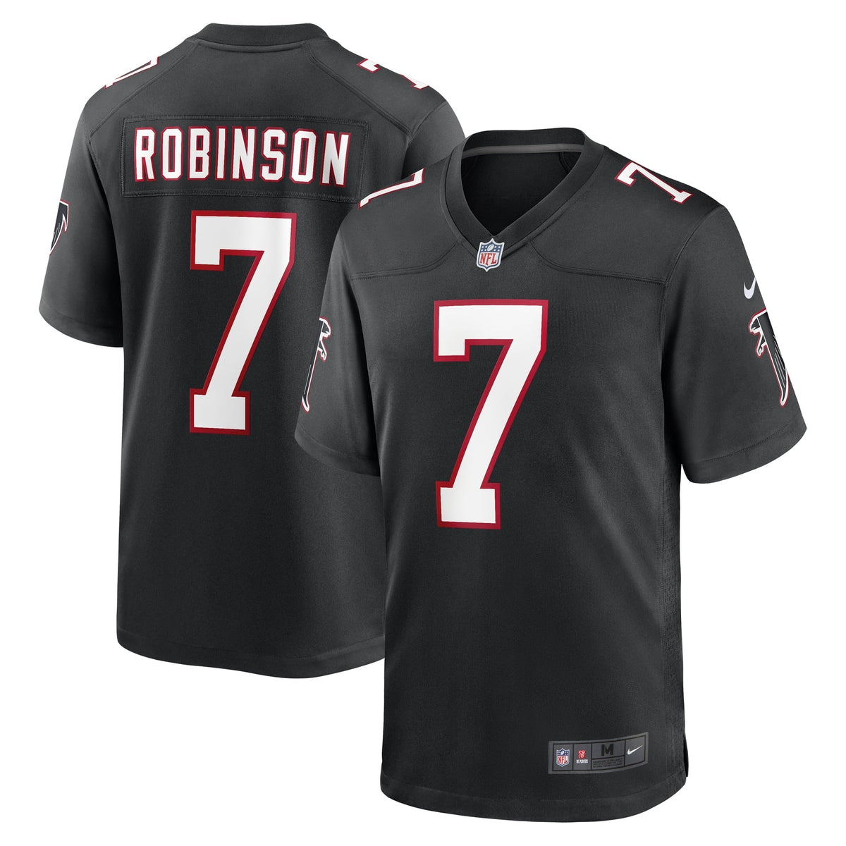 Men s Nike Bijan Robinson Black Atlanta Falcons 2023 NFL Draft First Round Pick Throwback Game Jersey