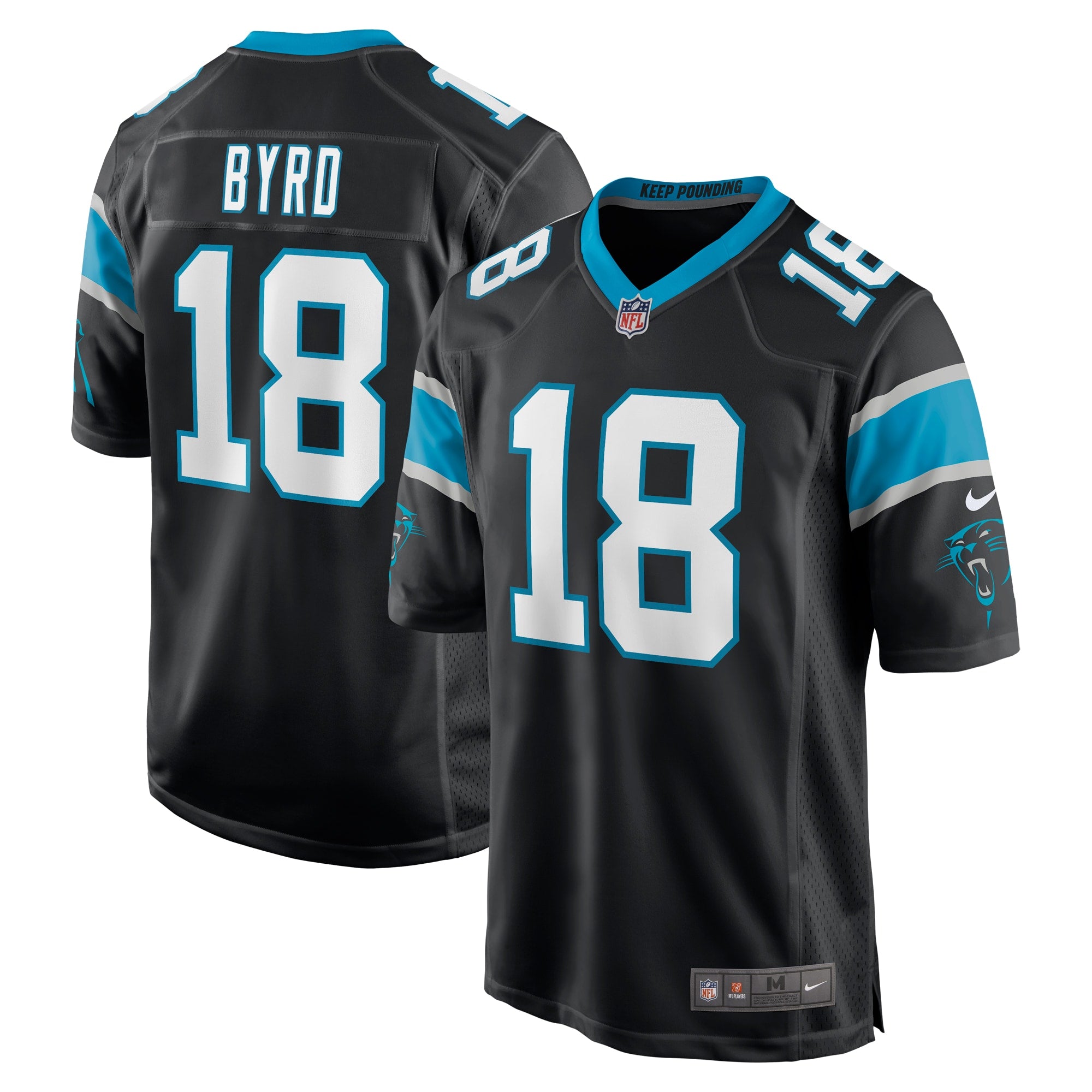 Damiere Byrd Carolina Panthers Nike Game Player Jersey   Black