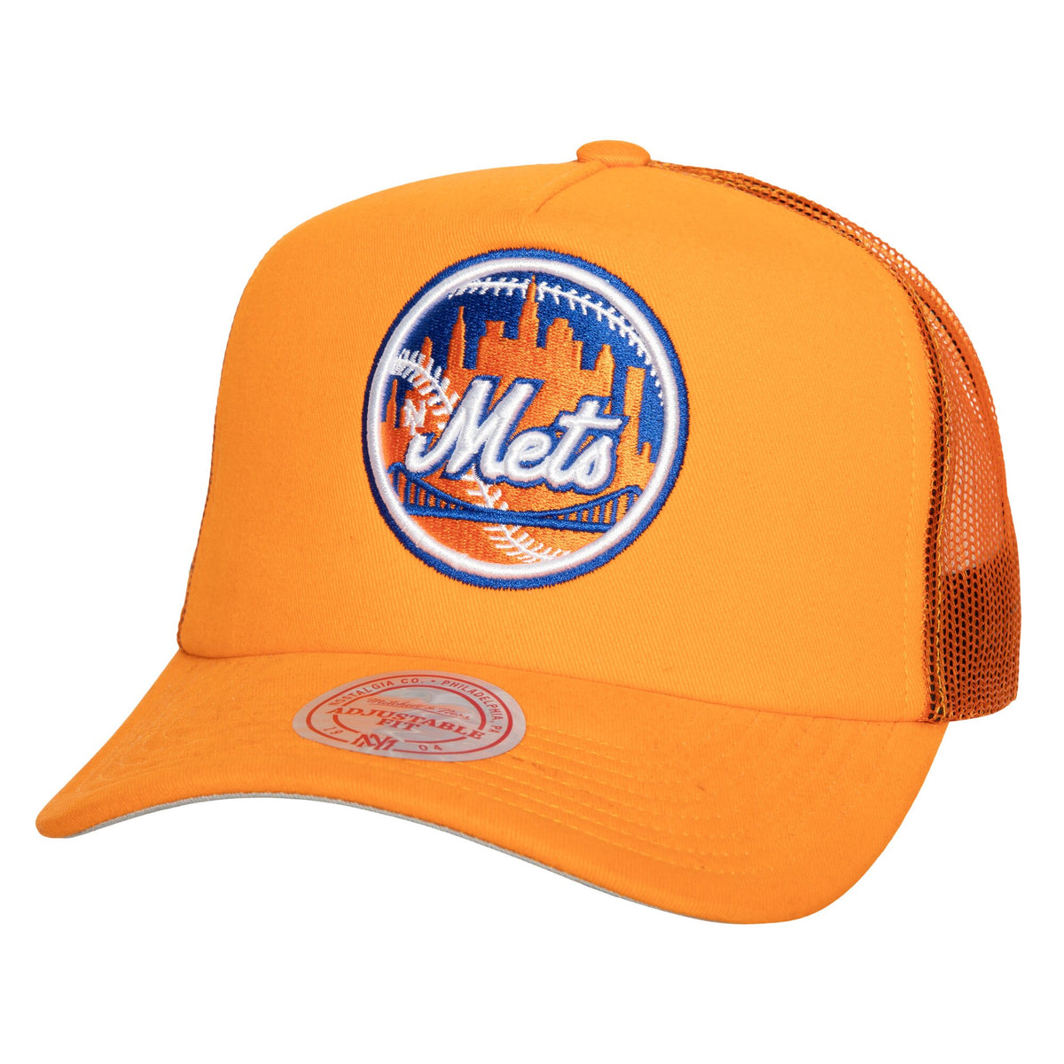 New York Mets Mitchell & Ness Curveball Trucker Snapback Hat - Orange