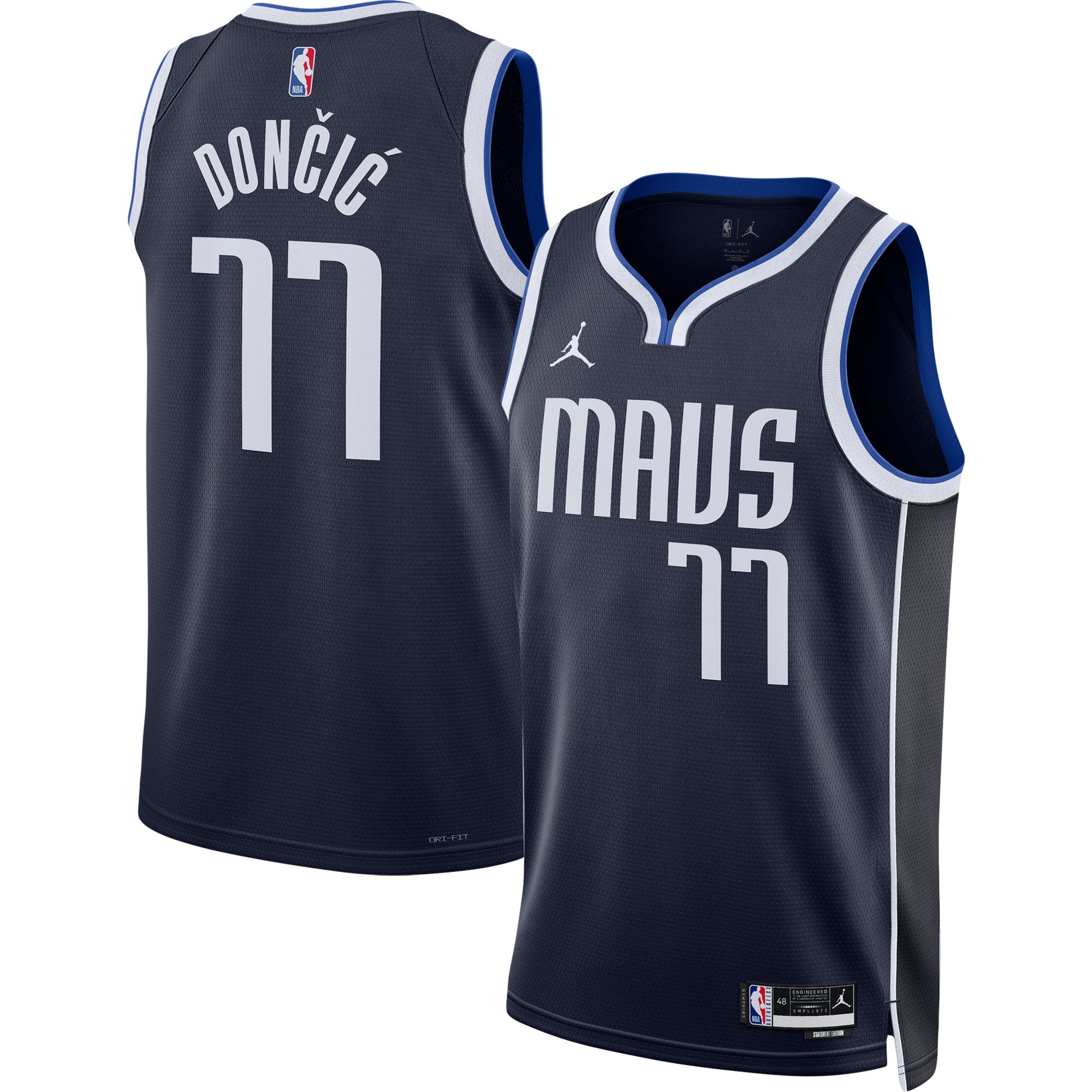Luka Doncic Dallas Mavericks Jordans Brand Unisex Swingman Jersey - Statement Edition - Navy