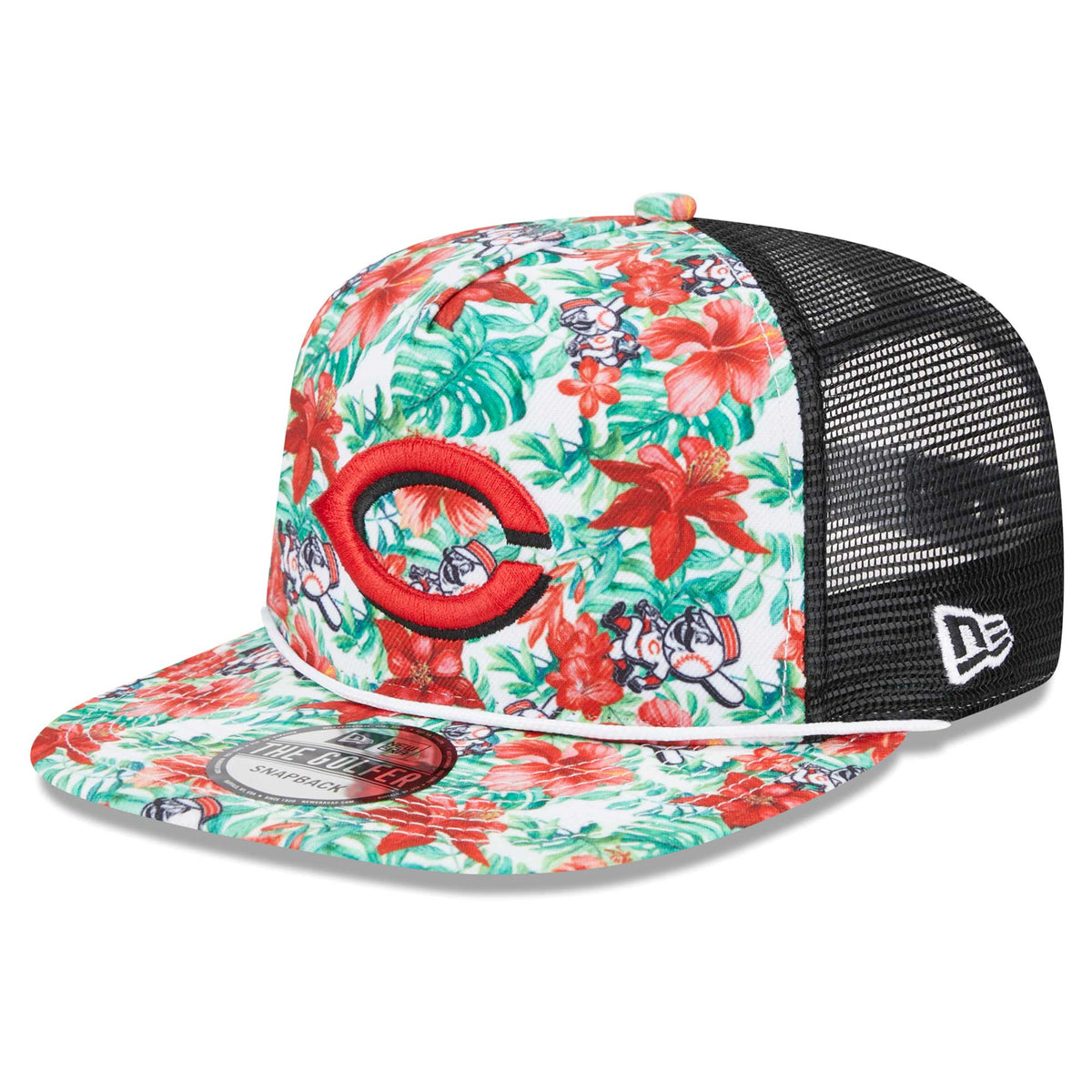 Cincinnati Reds New Era Tropic Floral Golfer Lightly Structured Snapback Hat