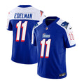 Men s New England Patriots Julian Edelman Blue White 2023 F.U.S.E. Vapor Limited Stitched Jersey