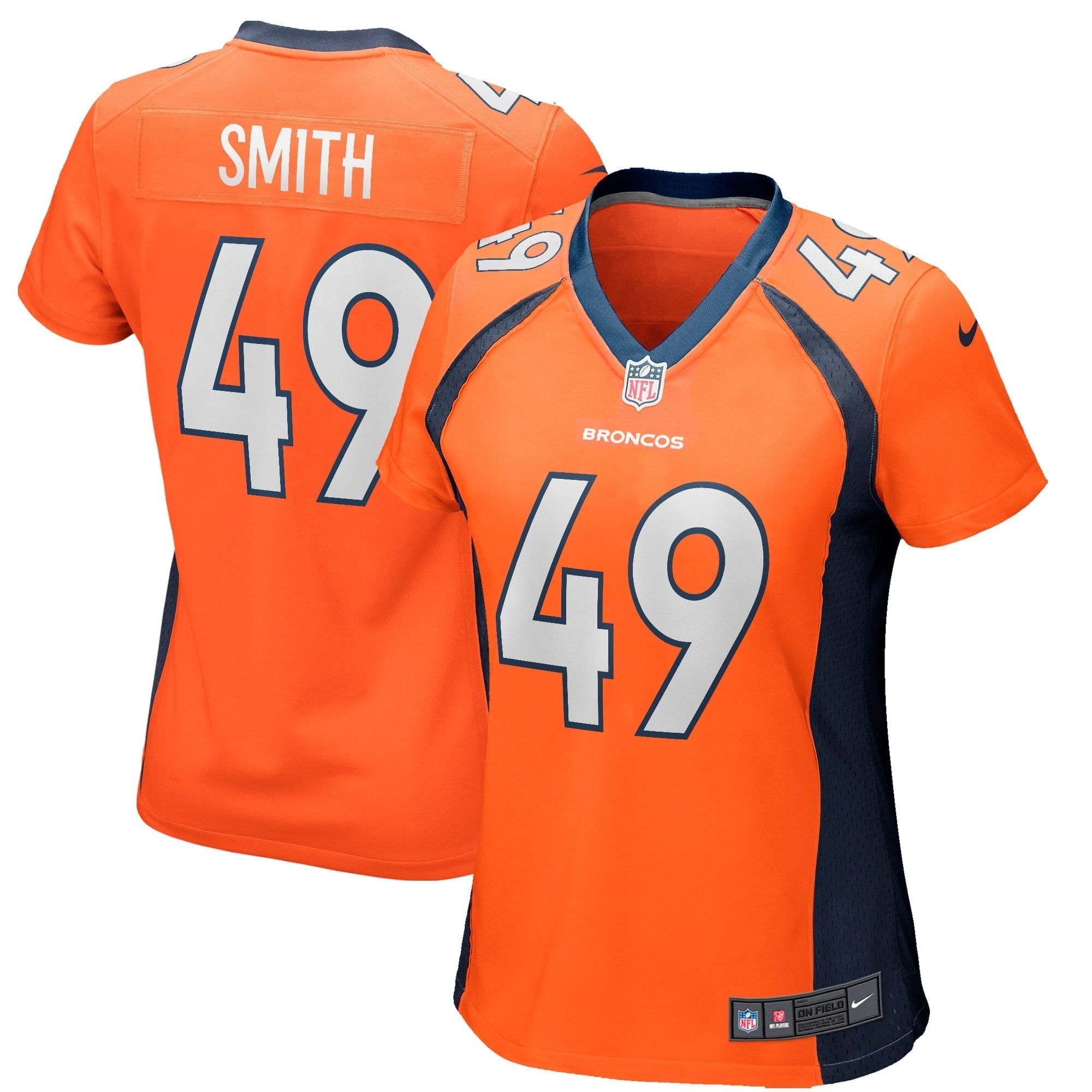 Women s Nike Dennis Smith Orange Denver Broncos Game Retired Player Jersey