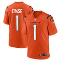 Ja Marr Chase Cincinnati Bengals Nike Alternate Game Jersey   Orange