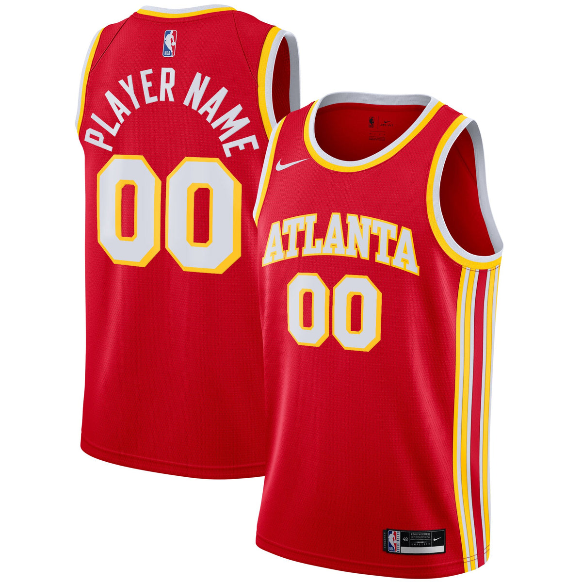 Atlanta Hawks, NBA Jerseys Nike 2020/21 Swingman Custom Jersey - Icon Edition - Red