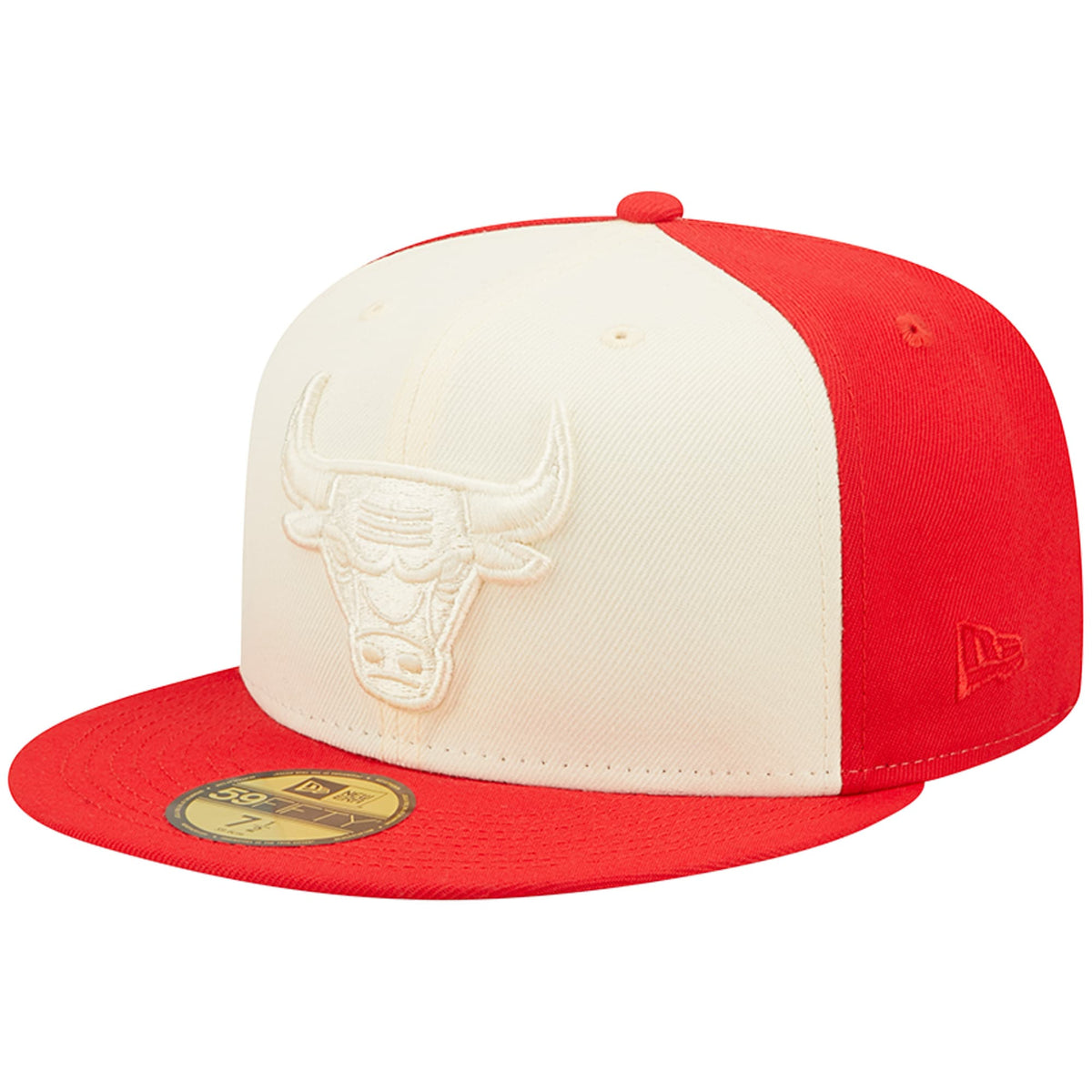 Chicago Bulls New Era Cork Two-Tone 59FIFTY Fitted Hat - Cream/Red