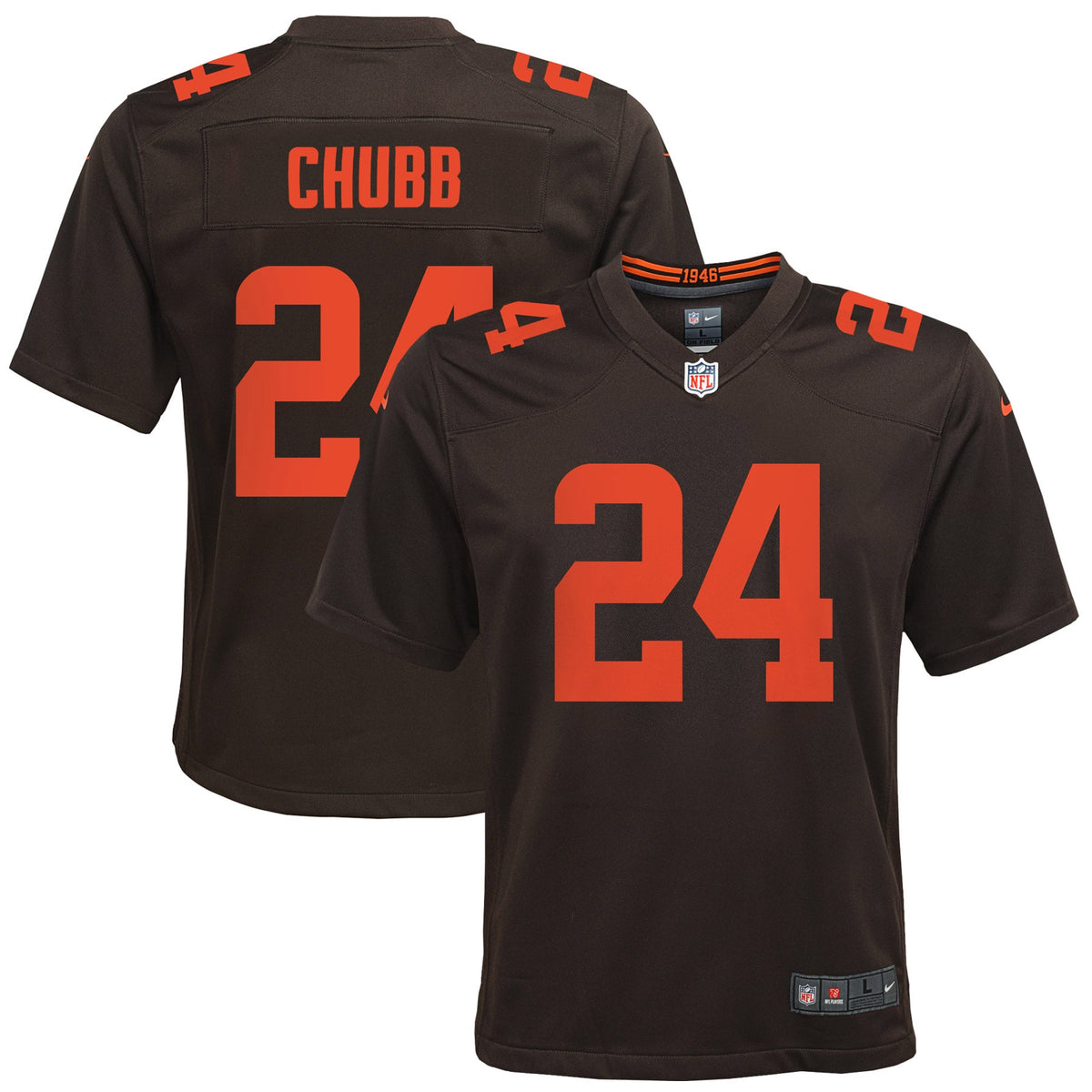 Nick Chubb Cleveland Browns Nike Youth Game Jersey   Brown