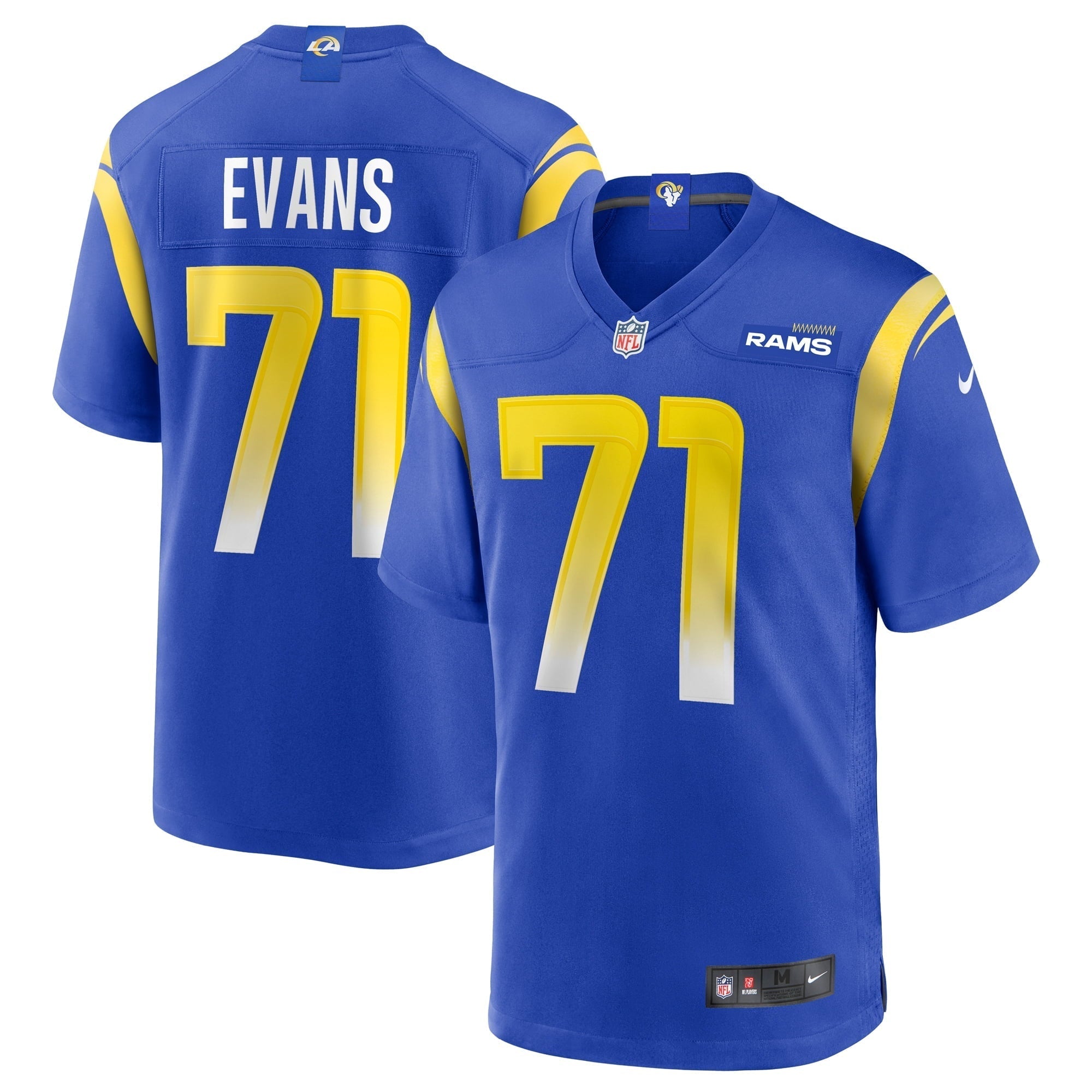 Men s Nike Bobby Evans Royal Los Angeles Rams Game Jersey