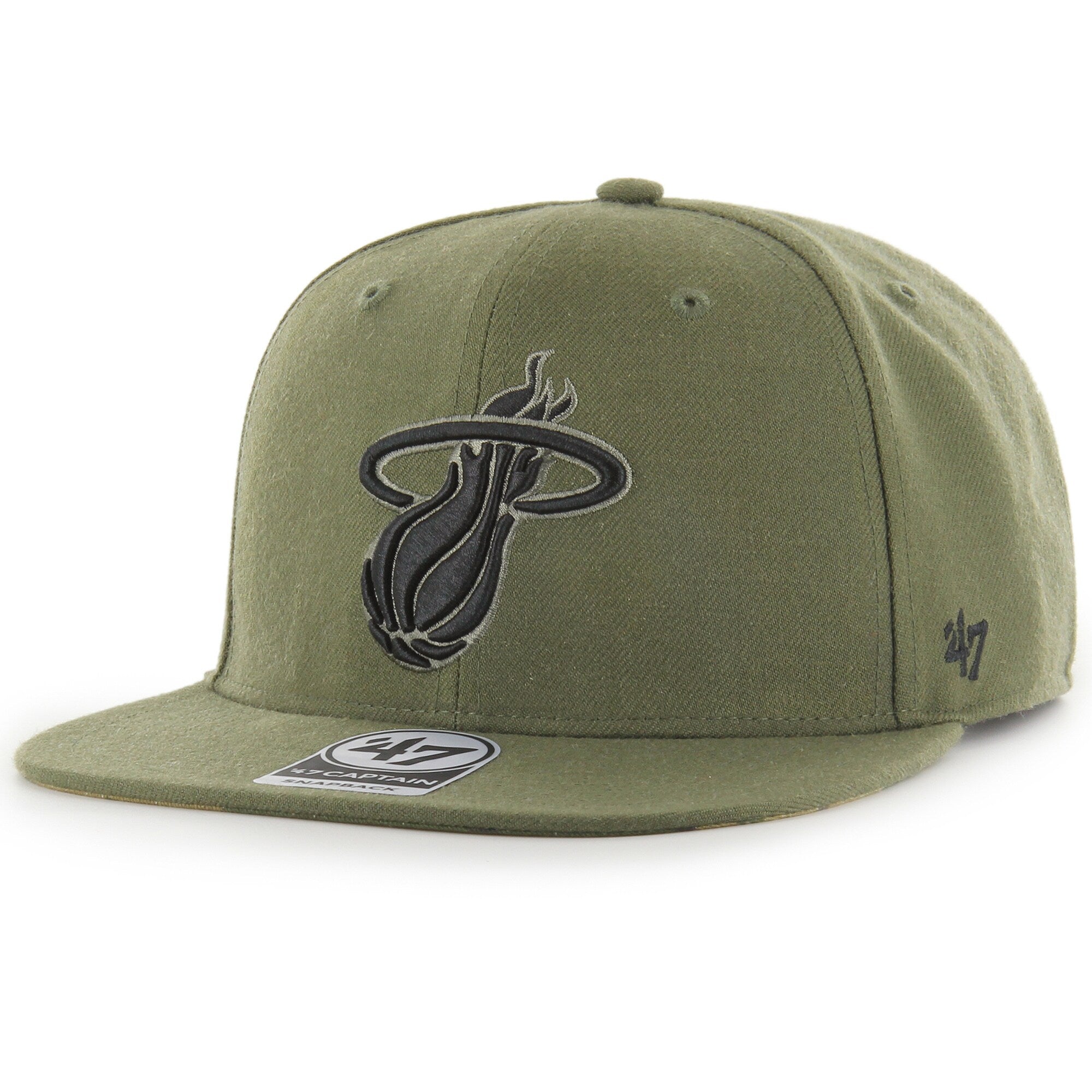 Miami Heat '47 Ballpark Camo Captain Snapback Hat - Olive