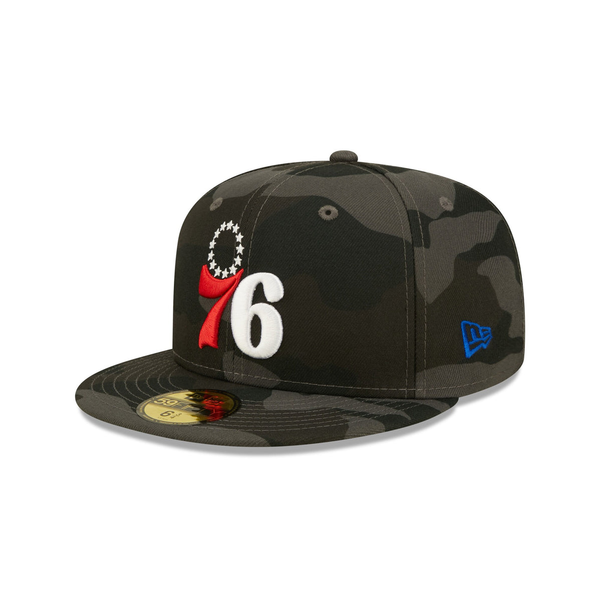 Philadelphia 76ers New Era Camo 59FIFTY Fitted Hat - Black
