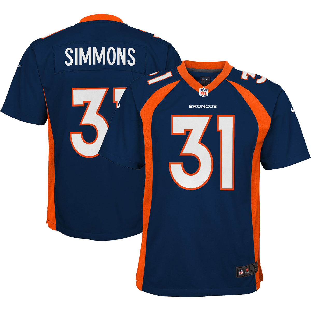 Justin Simmons Denver Broncos Nike Youth Game Jersey   Navy