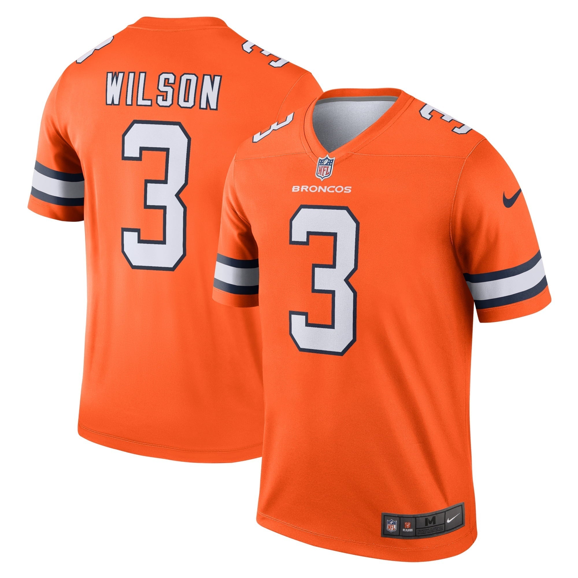 Men s Nike  Russell Wilson  Orange Denver Broncos Alternate Legend Jersey